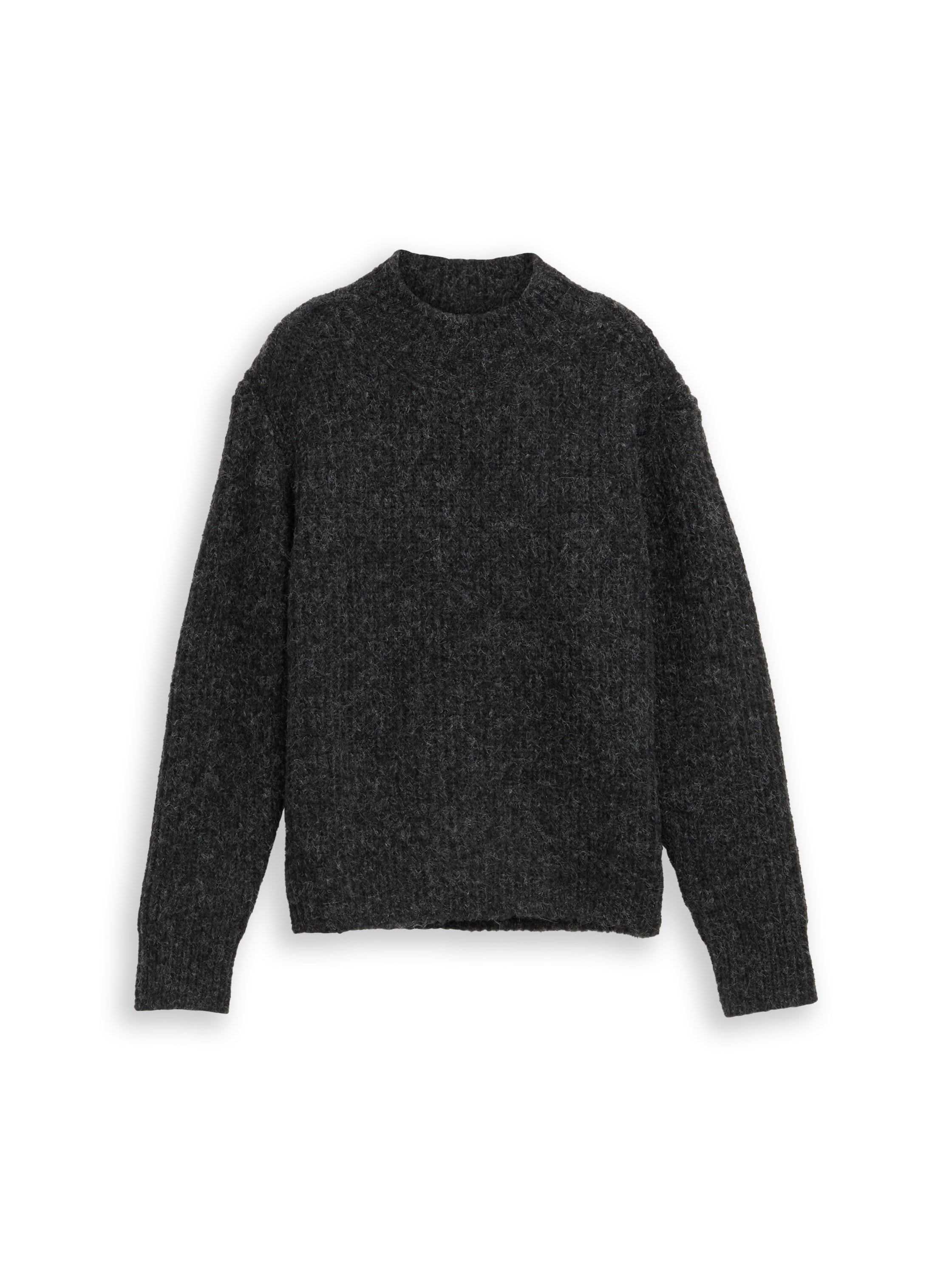 Relaxed Fit Strickpullover mit Stehkragen