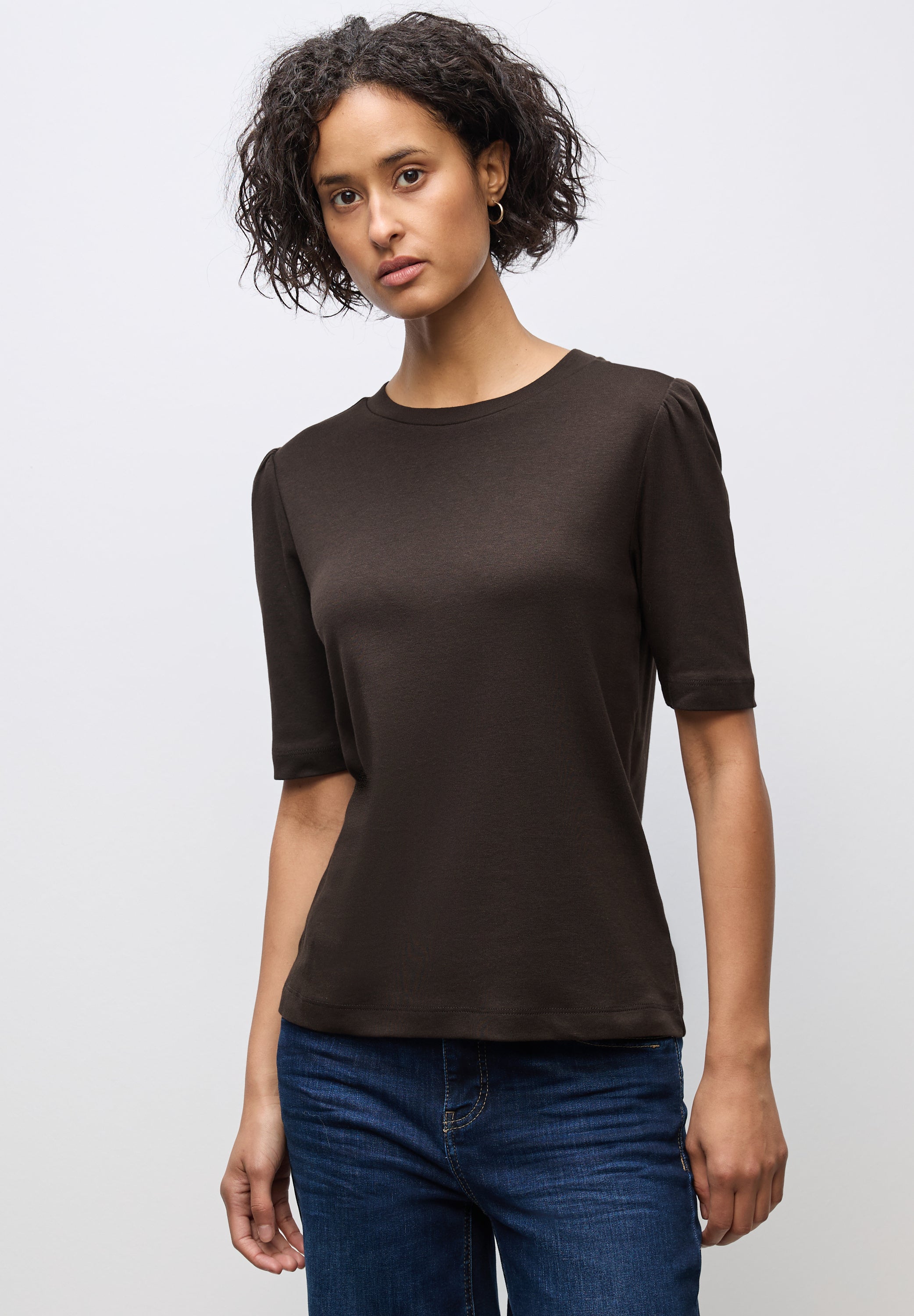 Basic T-Shirt mit Raffung