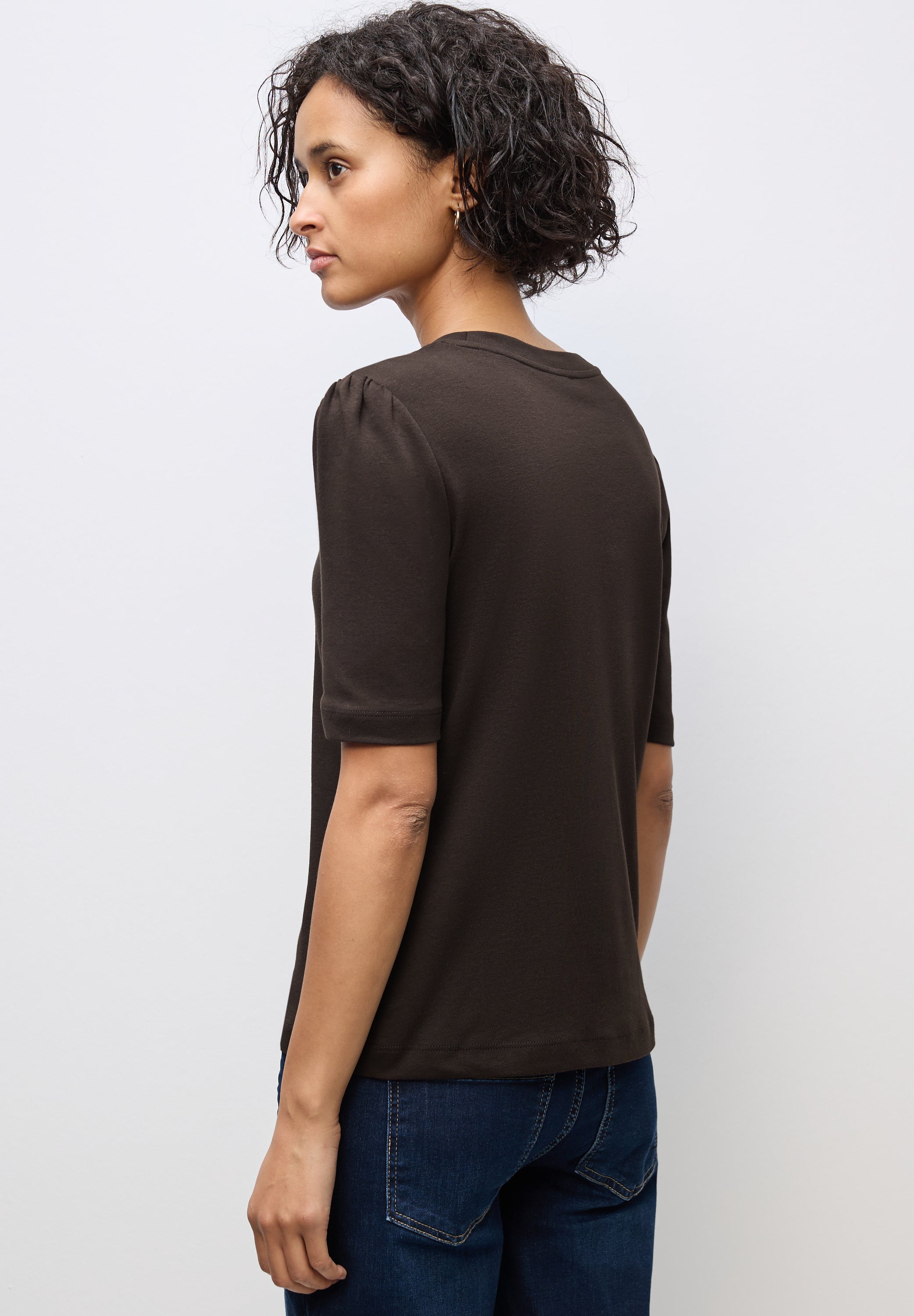 Basic T-Shirt mit Raffung
