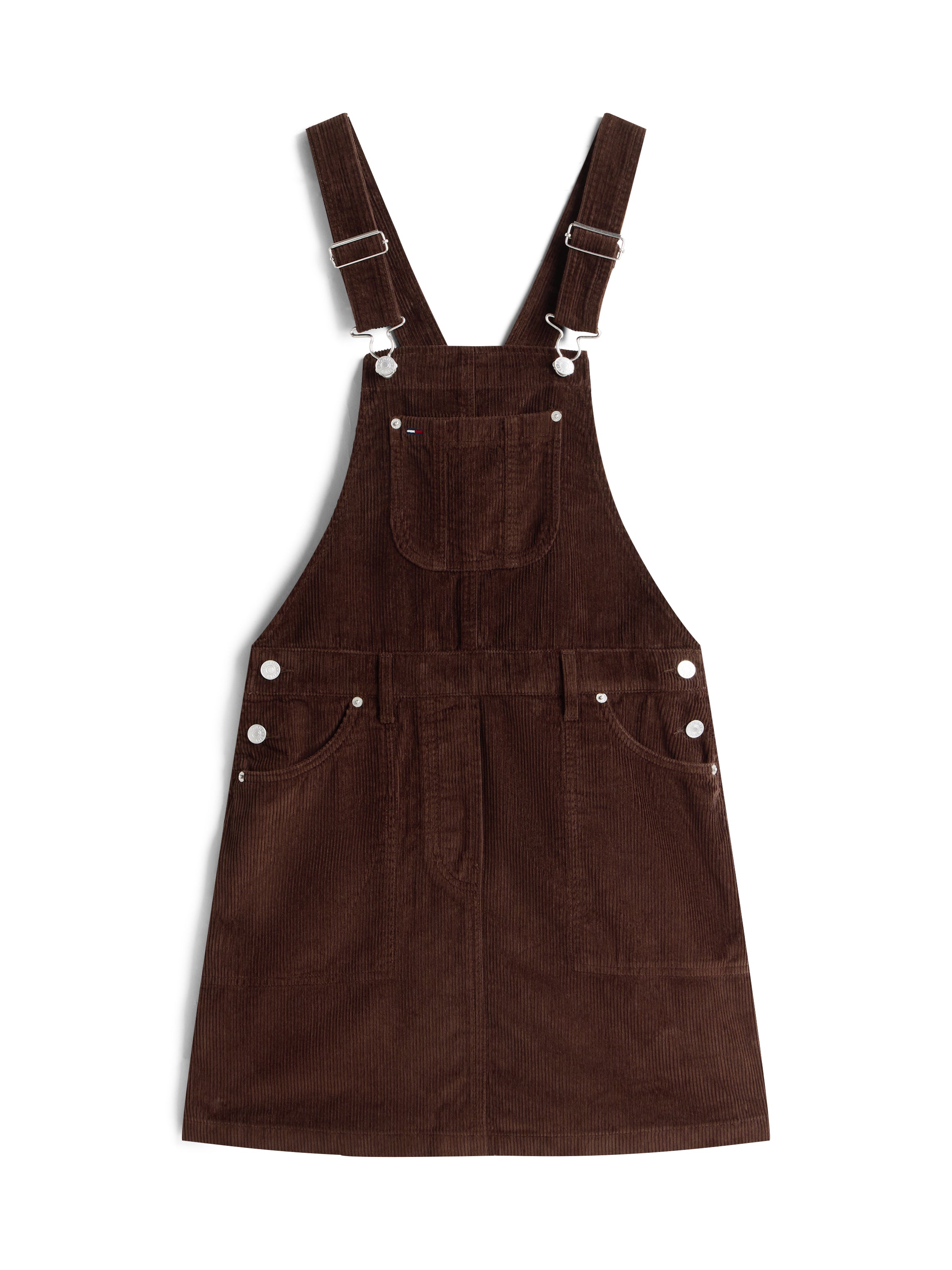 TJW SCRIPT CORD DUNGAREES DRESS