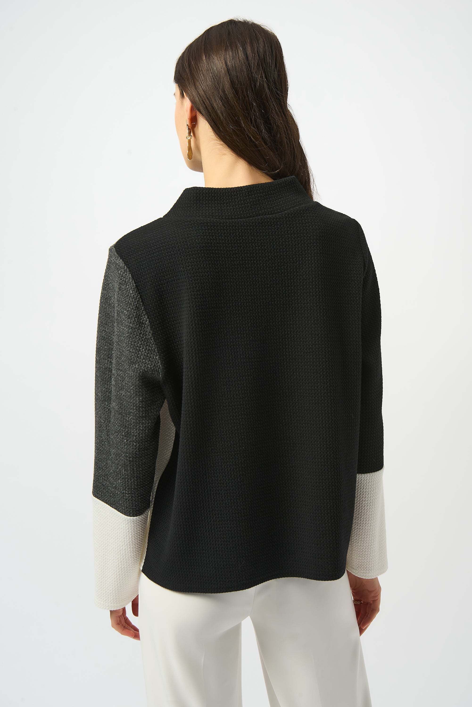 Boxy-Pullover aus Jacquard im Colour-Blocking-Stil