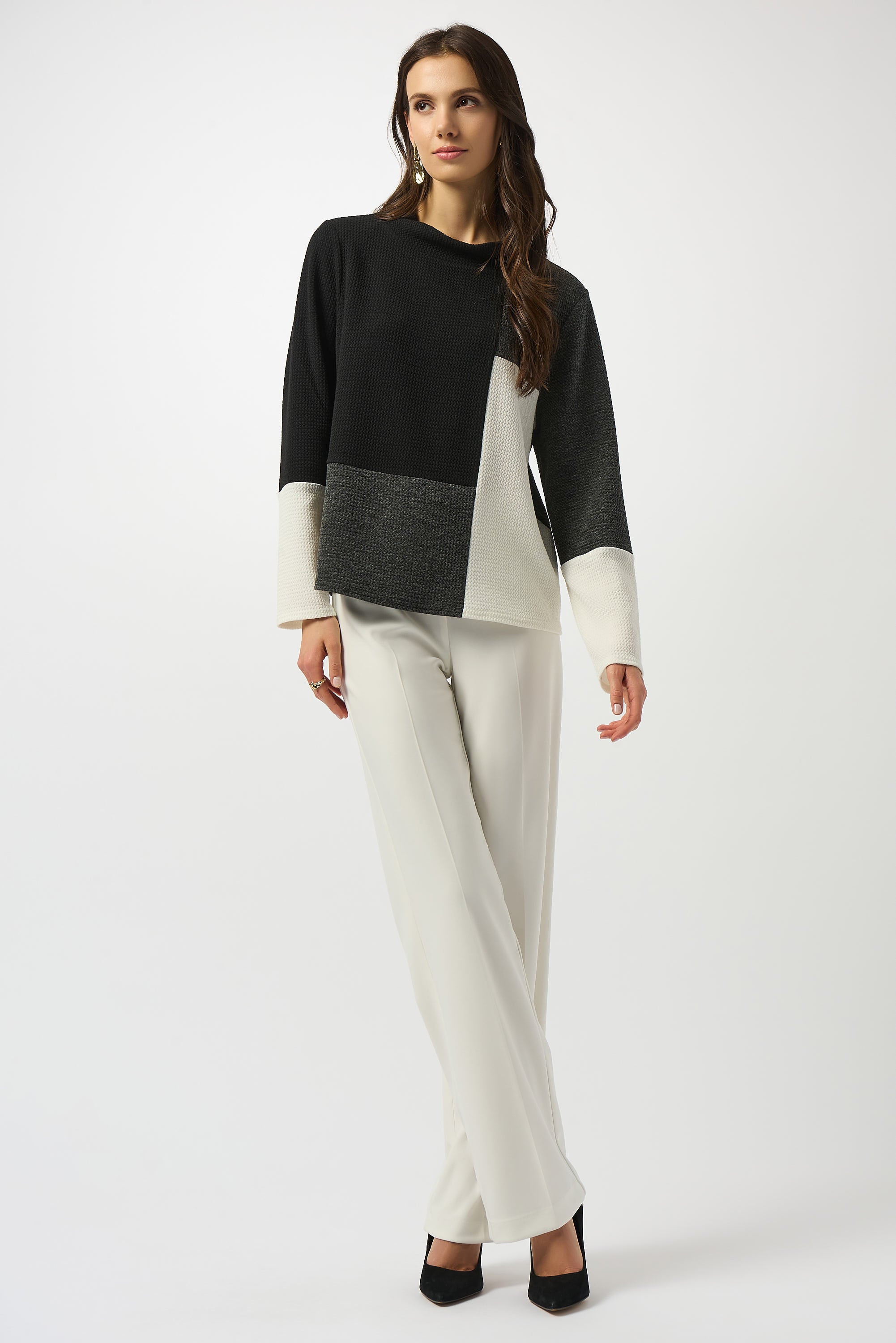 Boxy-Pullover aus Jacquard im Colour-Blocking-Stil