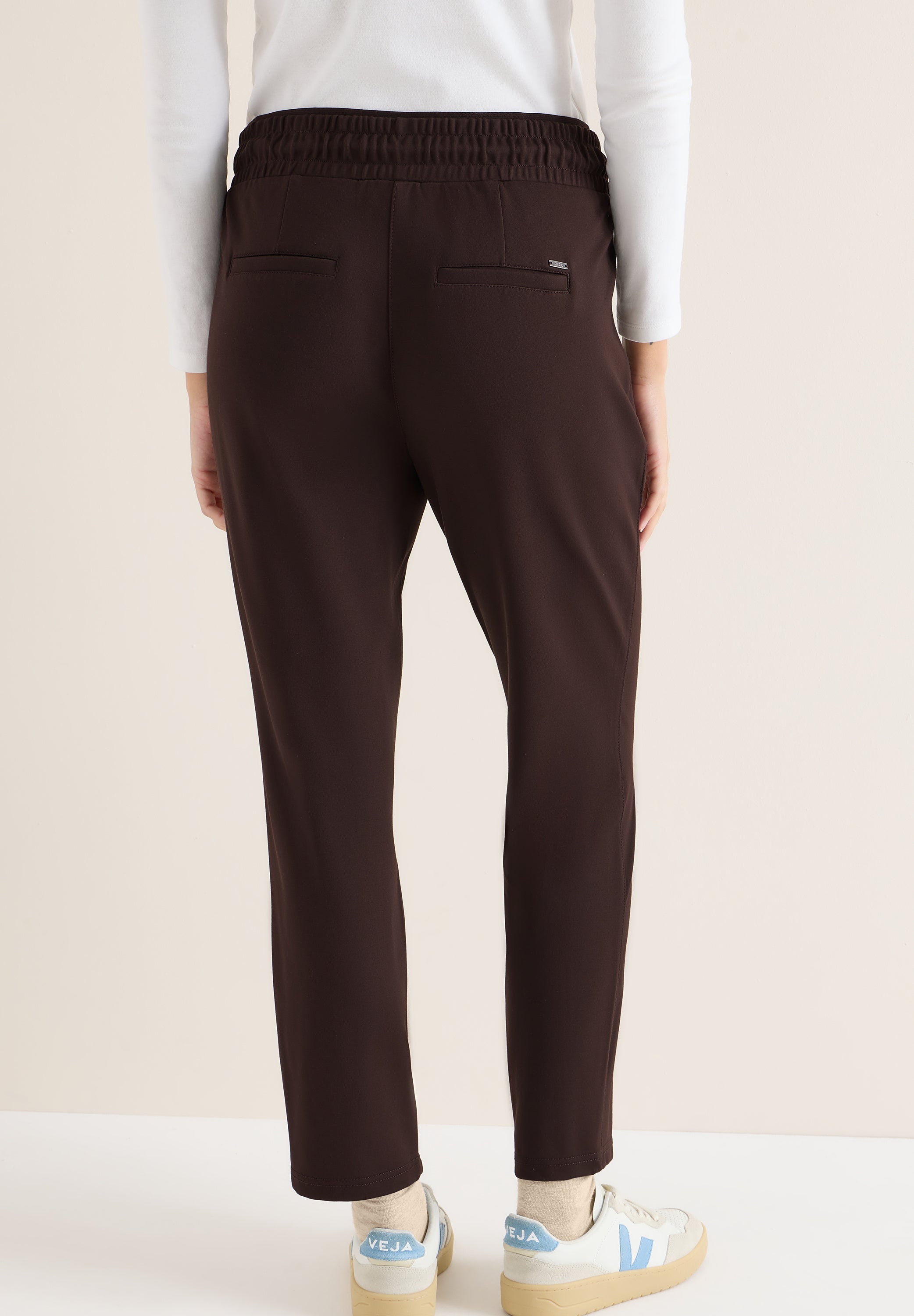 CECIL Damen Hose Tracey Mid Waist Slim Legs Zipper-Taschen