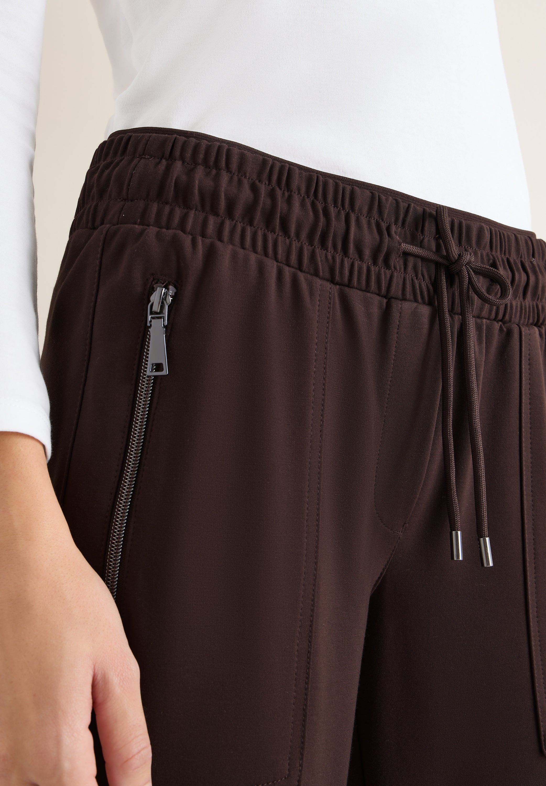 CECIL Damen Hose Tracey Mid Waist Slim Legs Zipper-Taschen