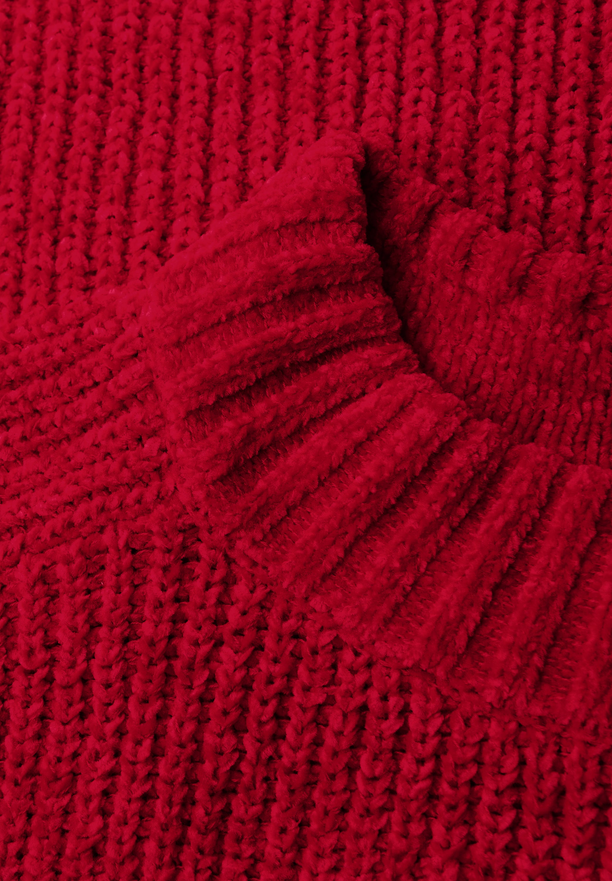 Street One Damen Strickpullover Rundhalsausschnitt Langarm Kuschelige Chenille-Qualität