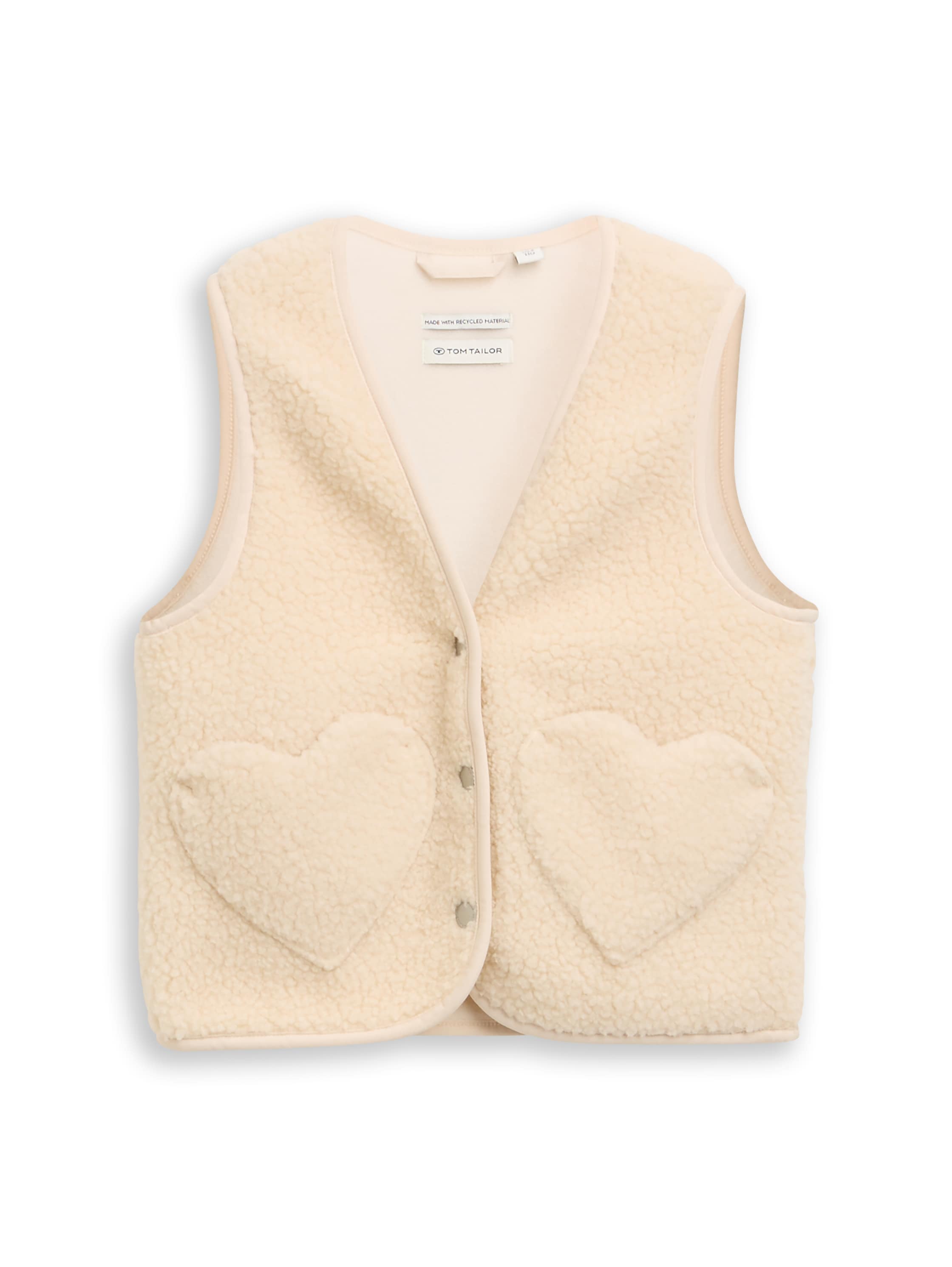 Tom Tailor Denim Kinder Teddyweste mit Herz-Taschen elastischen Bündchen