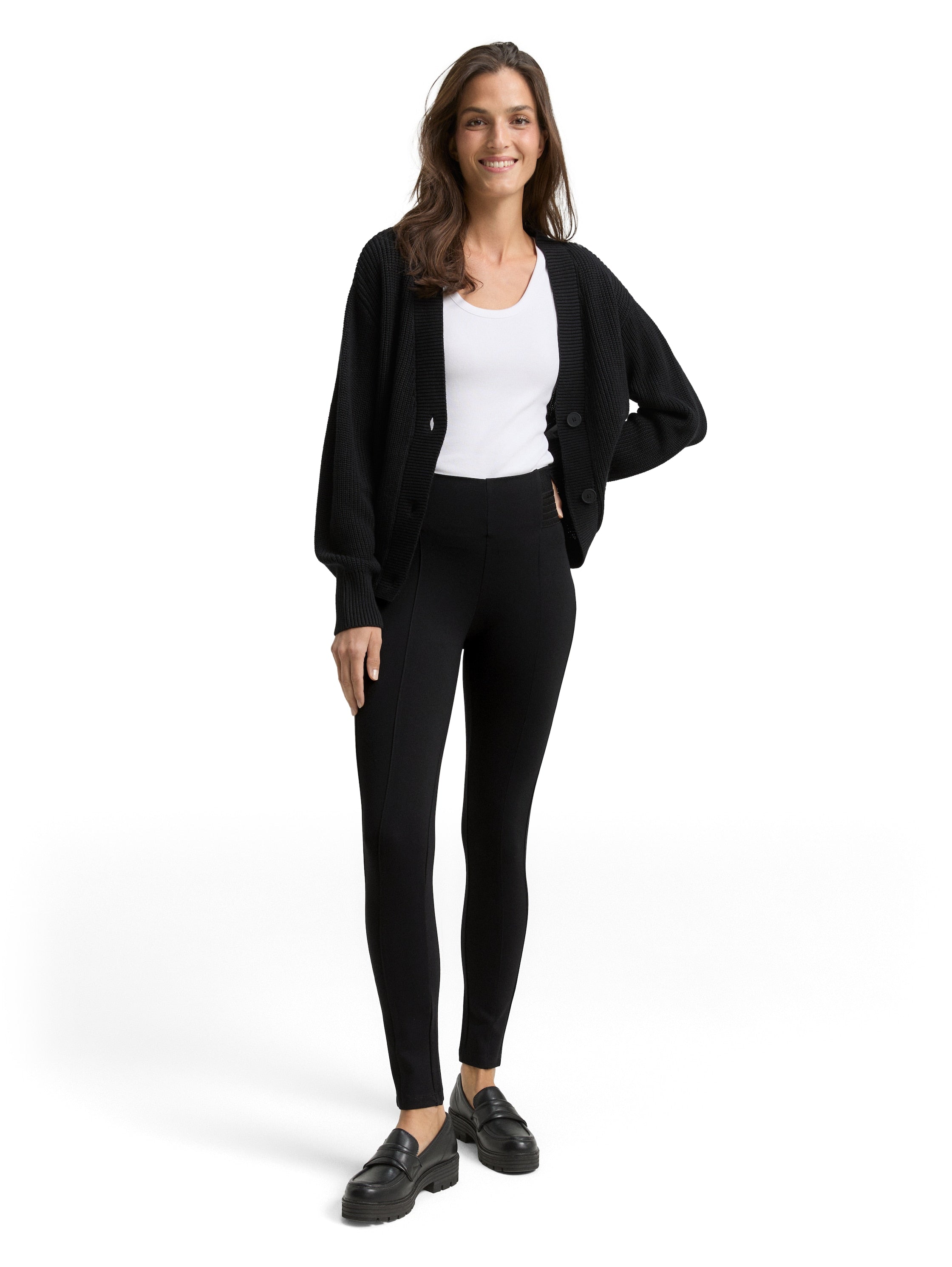 Tom Tailor Denim Female Cropped Treggings Hose mit elastischem Bund