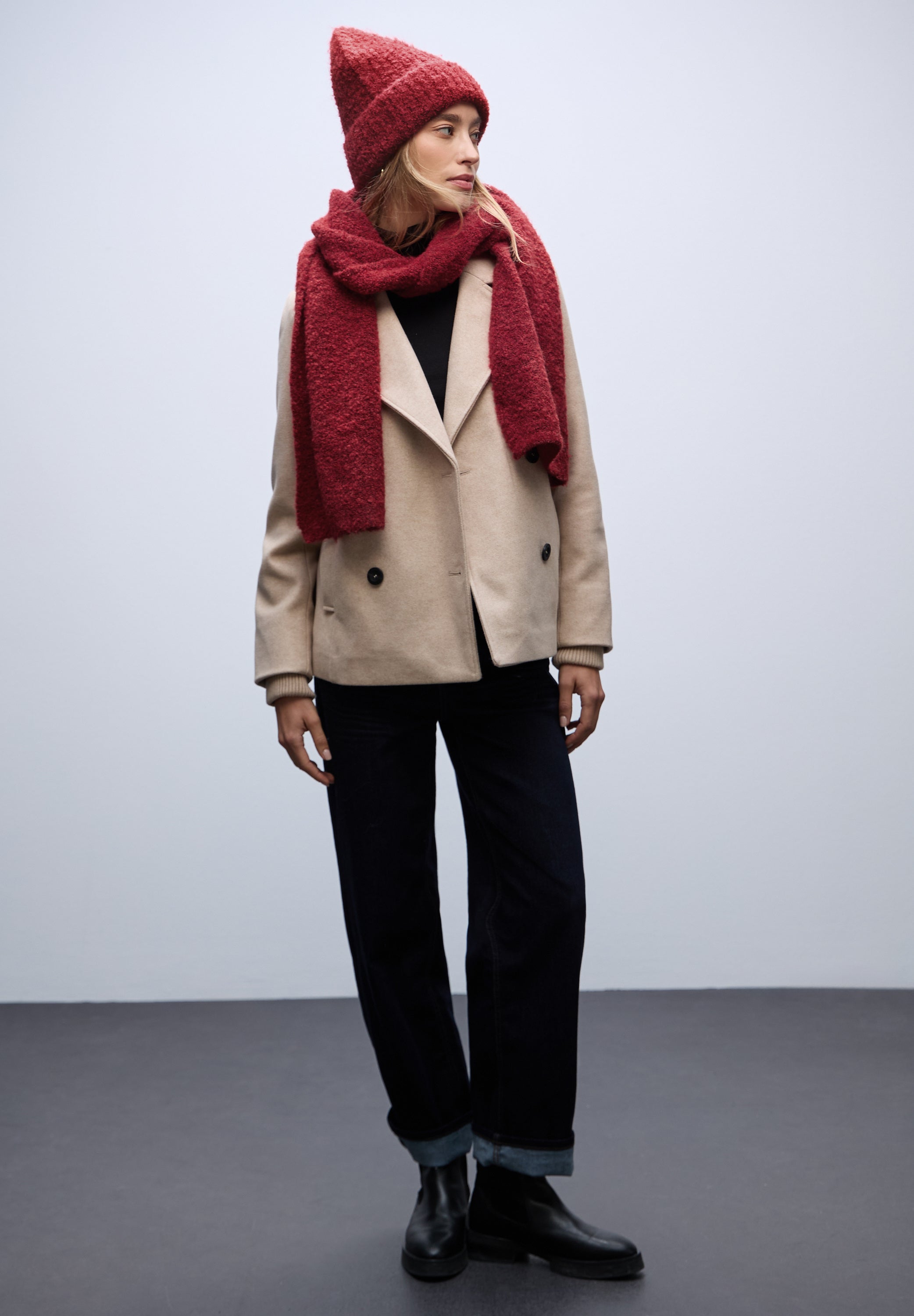 Street One Damen Schal Bouclé Struktur Lang