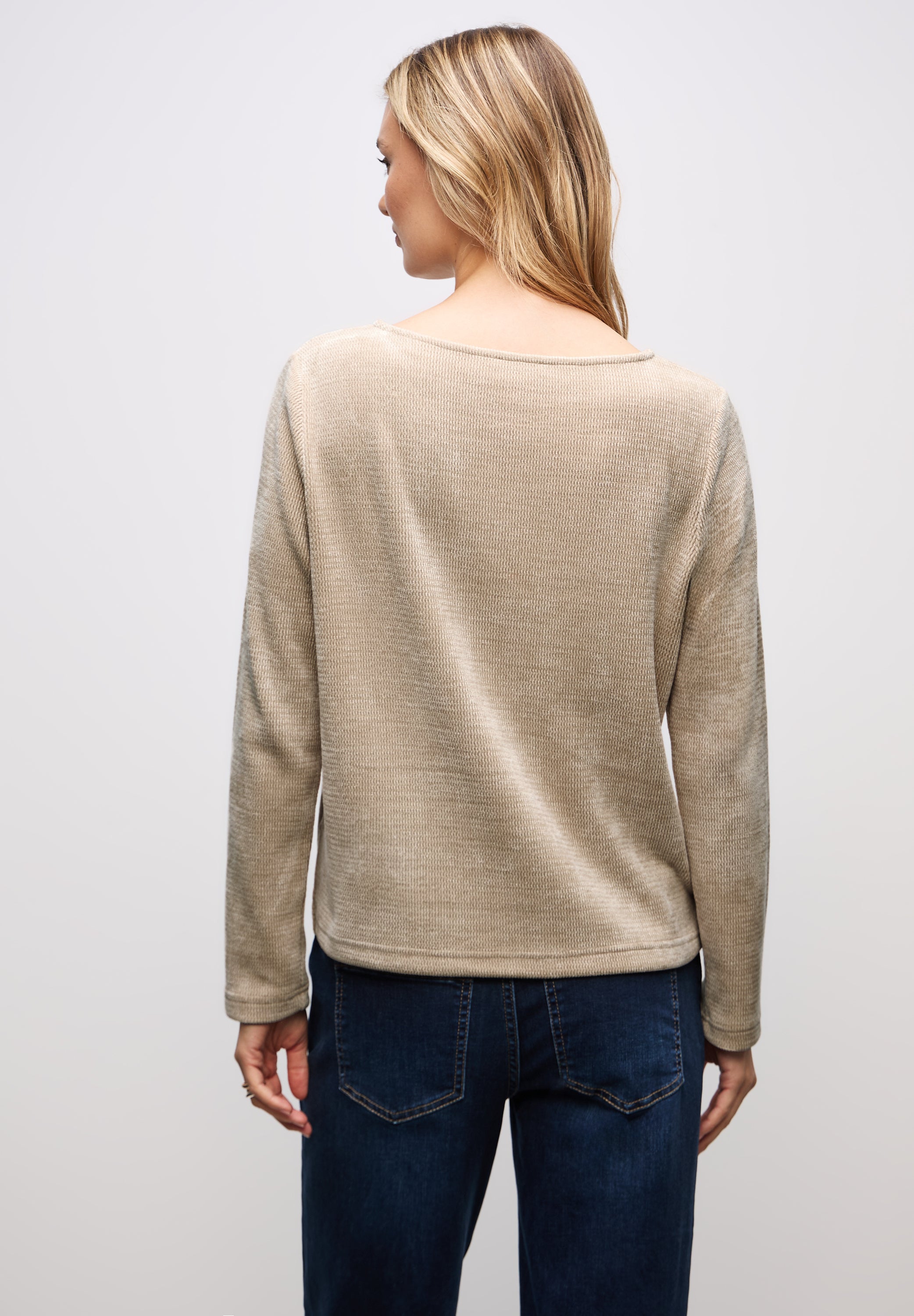 Street One Damen Langarmshirt U-Boot-Ausschnitt Weich