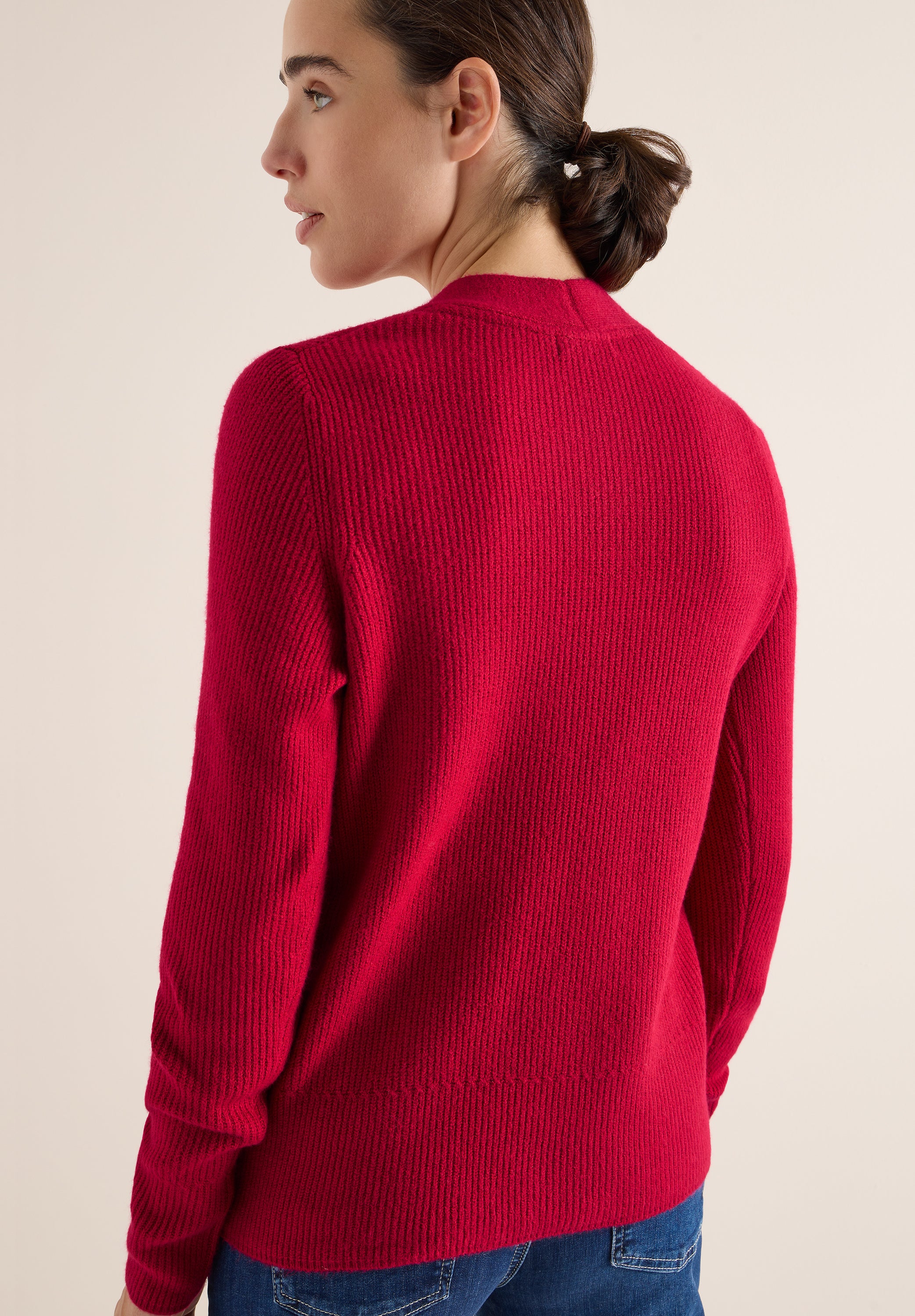 CECIL Damen Cardigan V-Ausschnitt Strickjacke Baumwolle