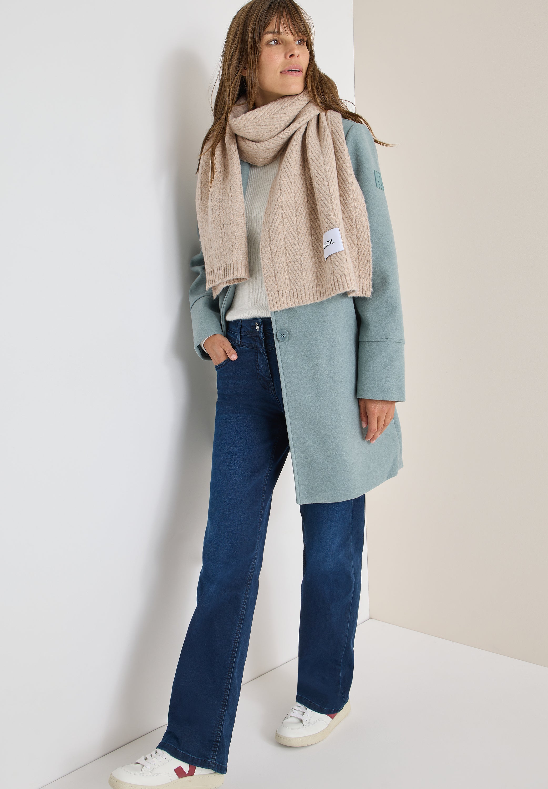 CECIL Damen Strickschal Strukturschal Angenehmer Tragekomfort