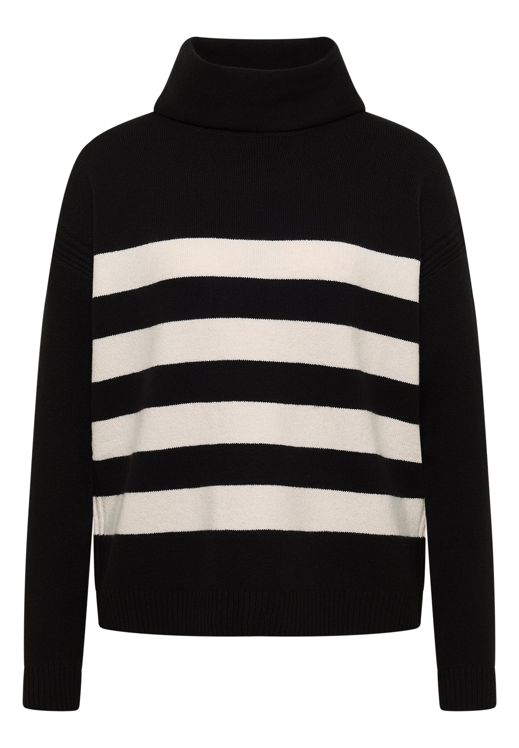 CECIL Damen Rollkragenpullover Streifenmuster Kuschelig Langarm