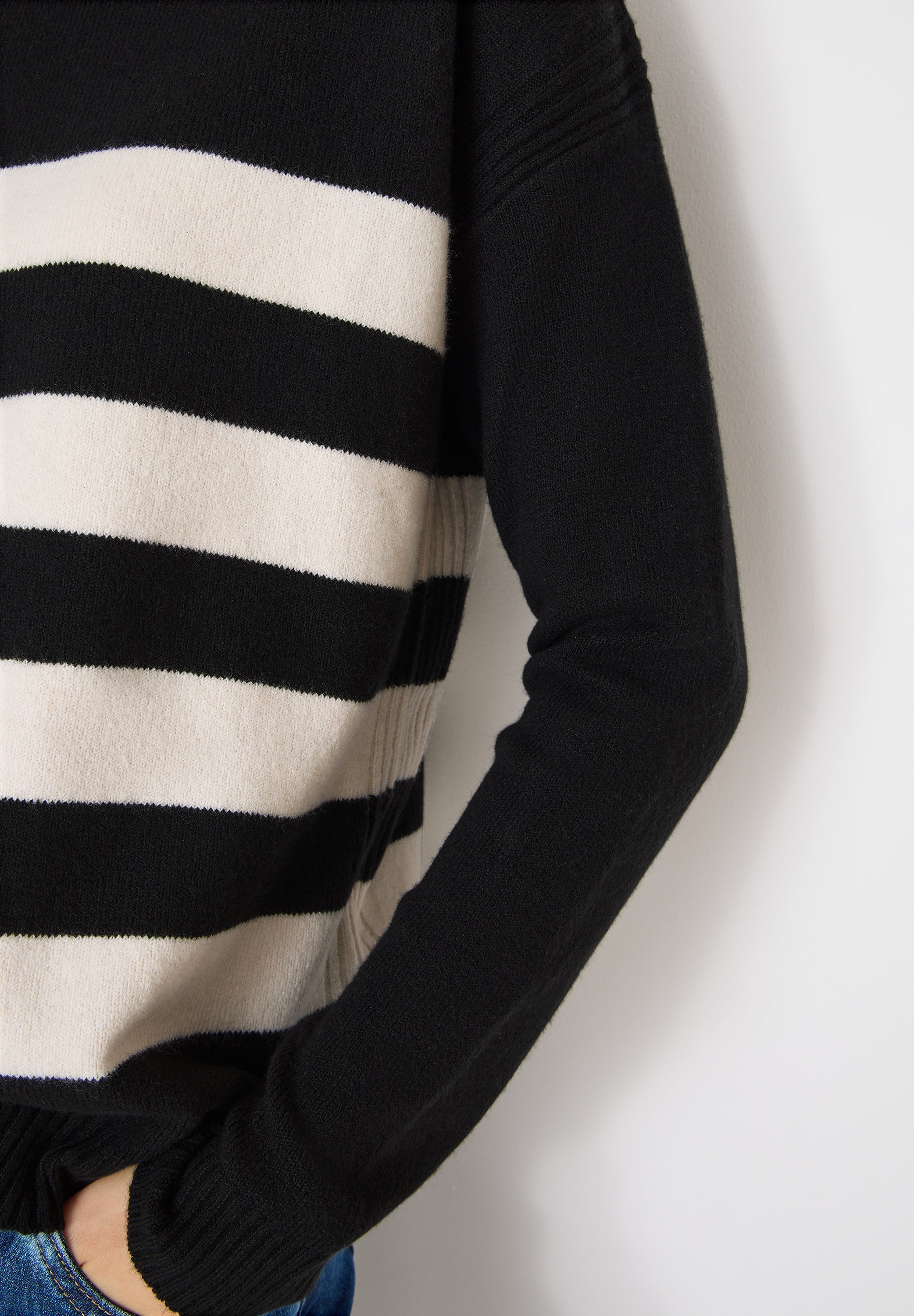 CECIL Damen Rollkragenpullover Streifenmuster Kuschelig Langarm