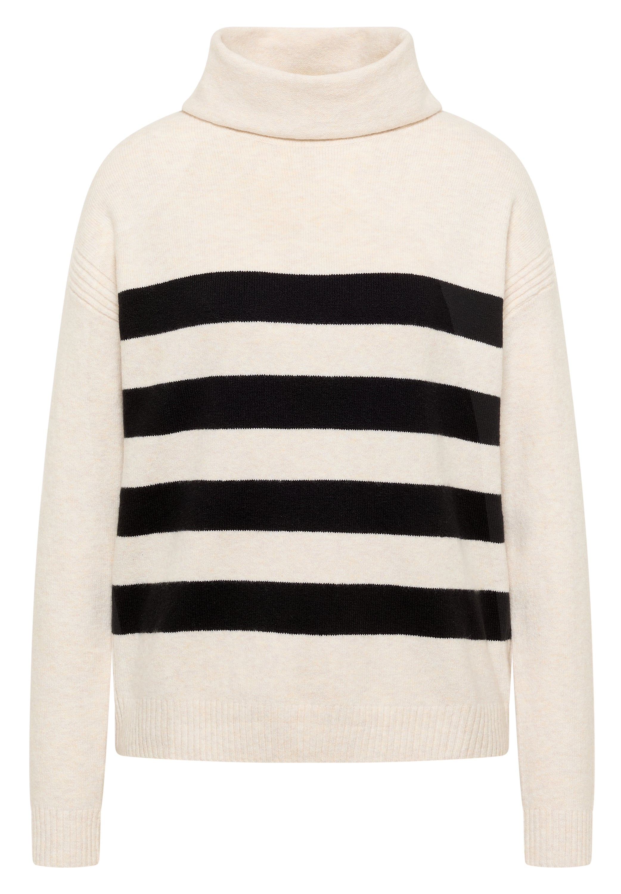 CECIL Damen Rollkragenpullover Streifenmuster Kuschelig Langarm