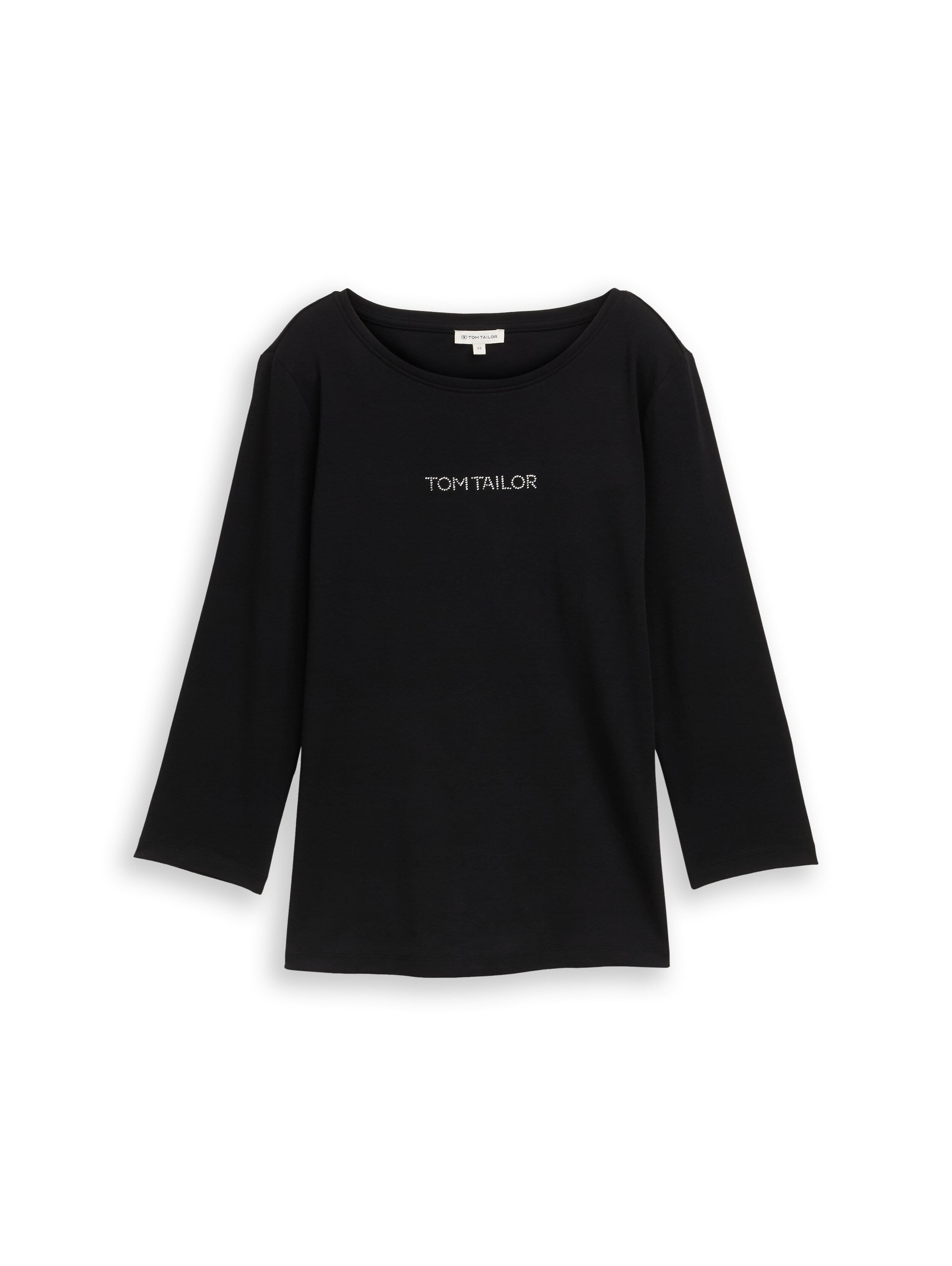 Tom Tailor Denim Female Longsleeve 3/4-Arm Strasssteinen Baumwolle Stretch