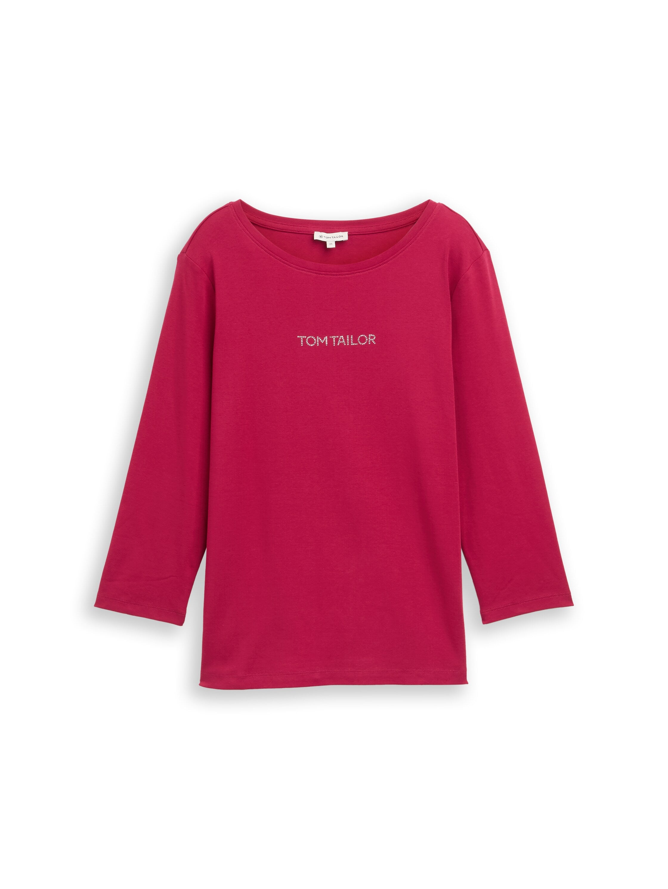 Tom Tailor Denim Female Longsleeve 3/4-Arm Strasssteinen Baumwolle Stretch