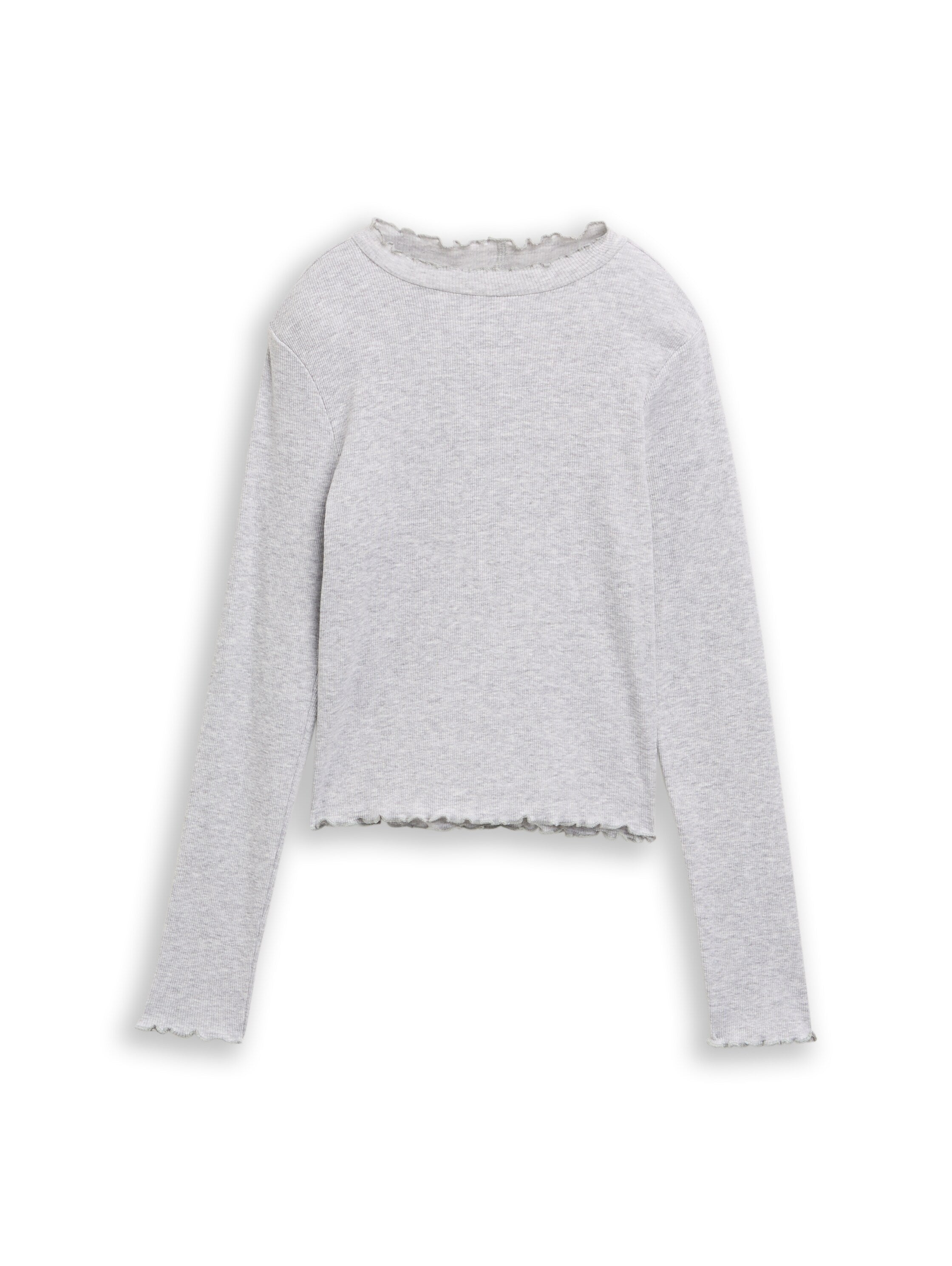 Tom Tailor Kinder Cropped Longsleeve Stehkragen Ripp-Baumwolle Stretch