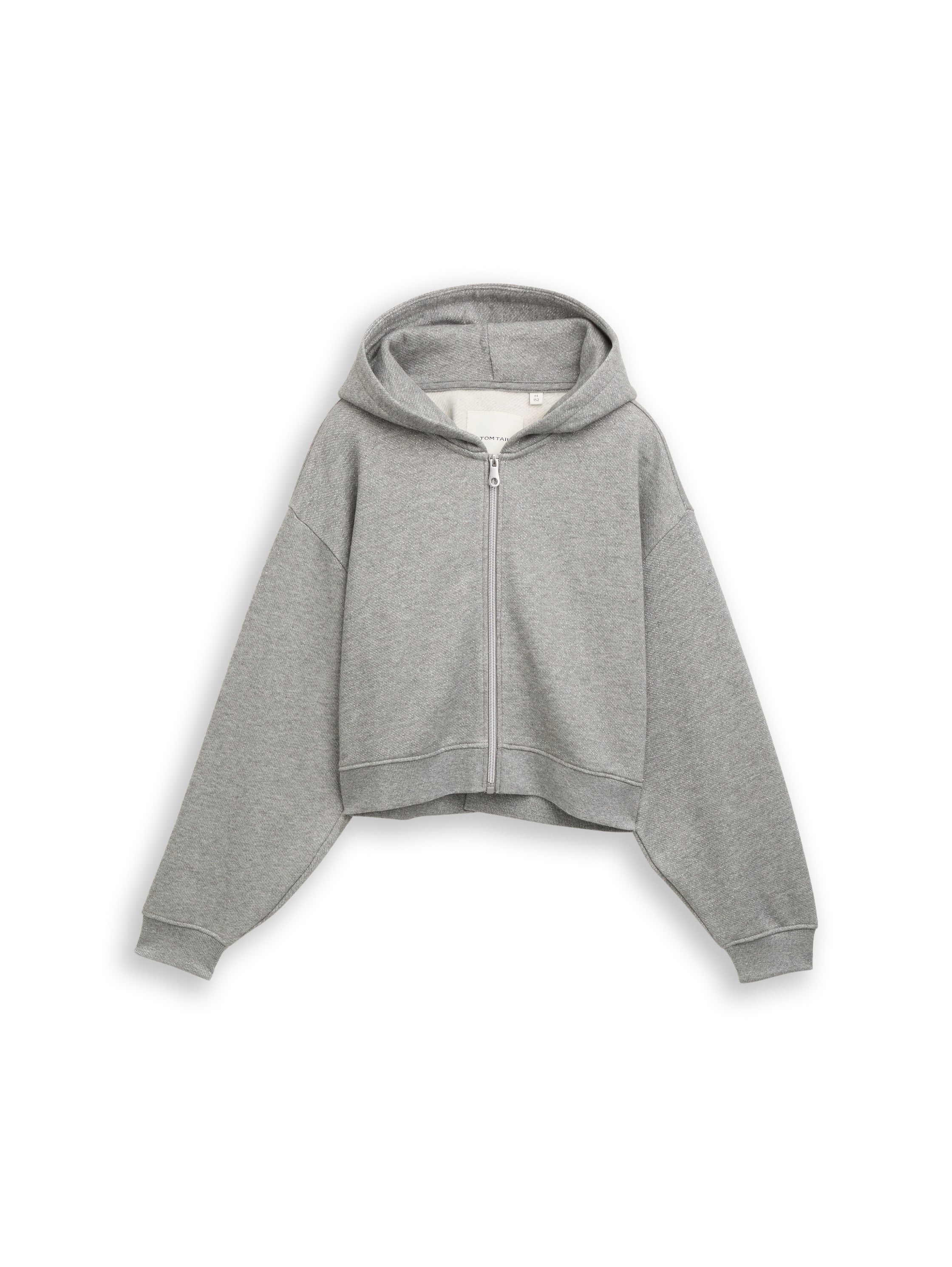 Melierte Hoodie Sweatshirtjacke Kinder Weiblich mit Glitzerfäden