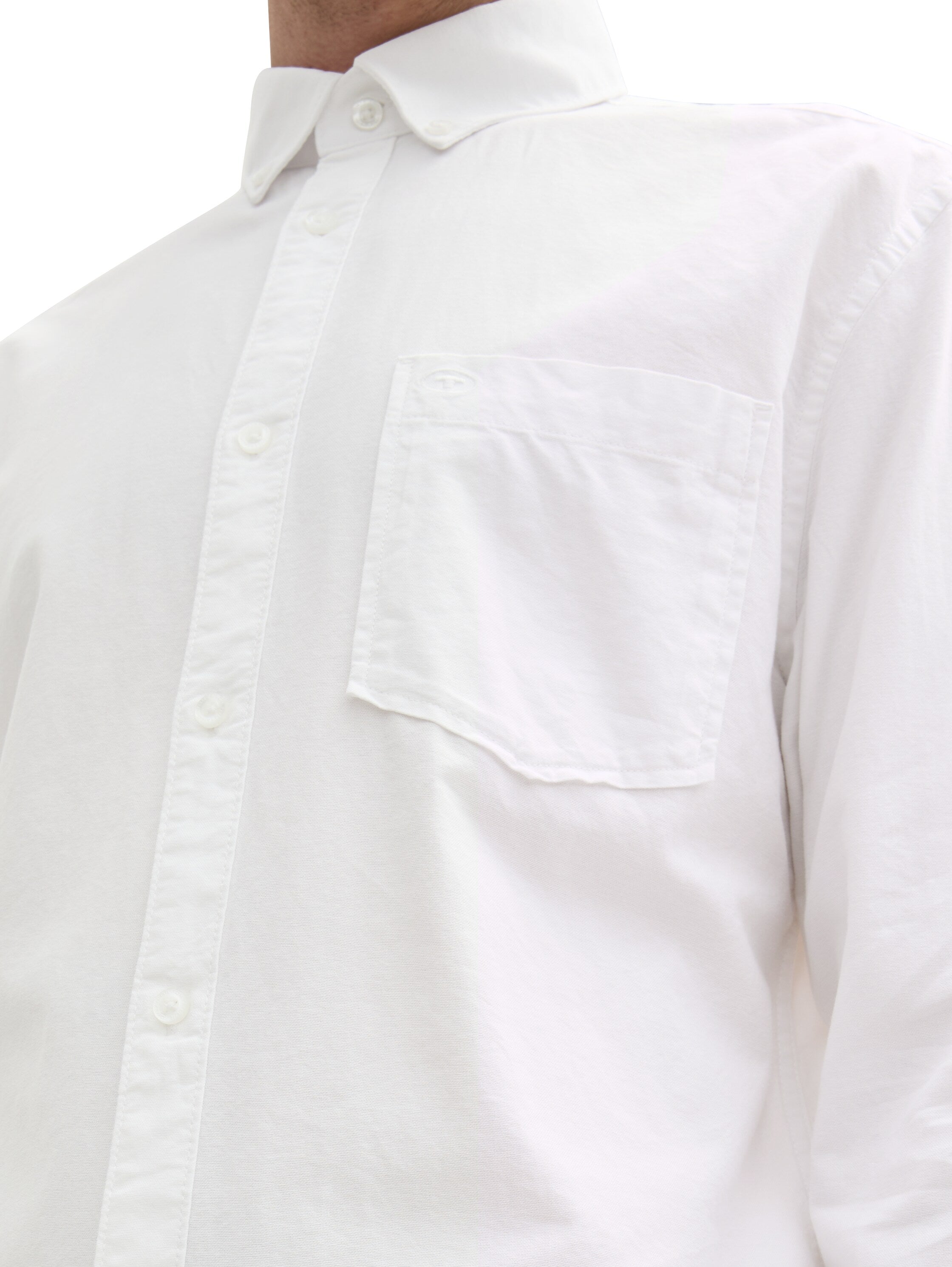 Tom Tailor Denim Herren Oxford Hemd Logo-Stickerei Baumwolle