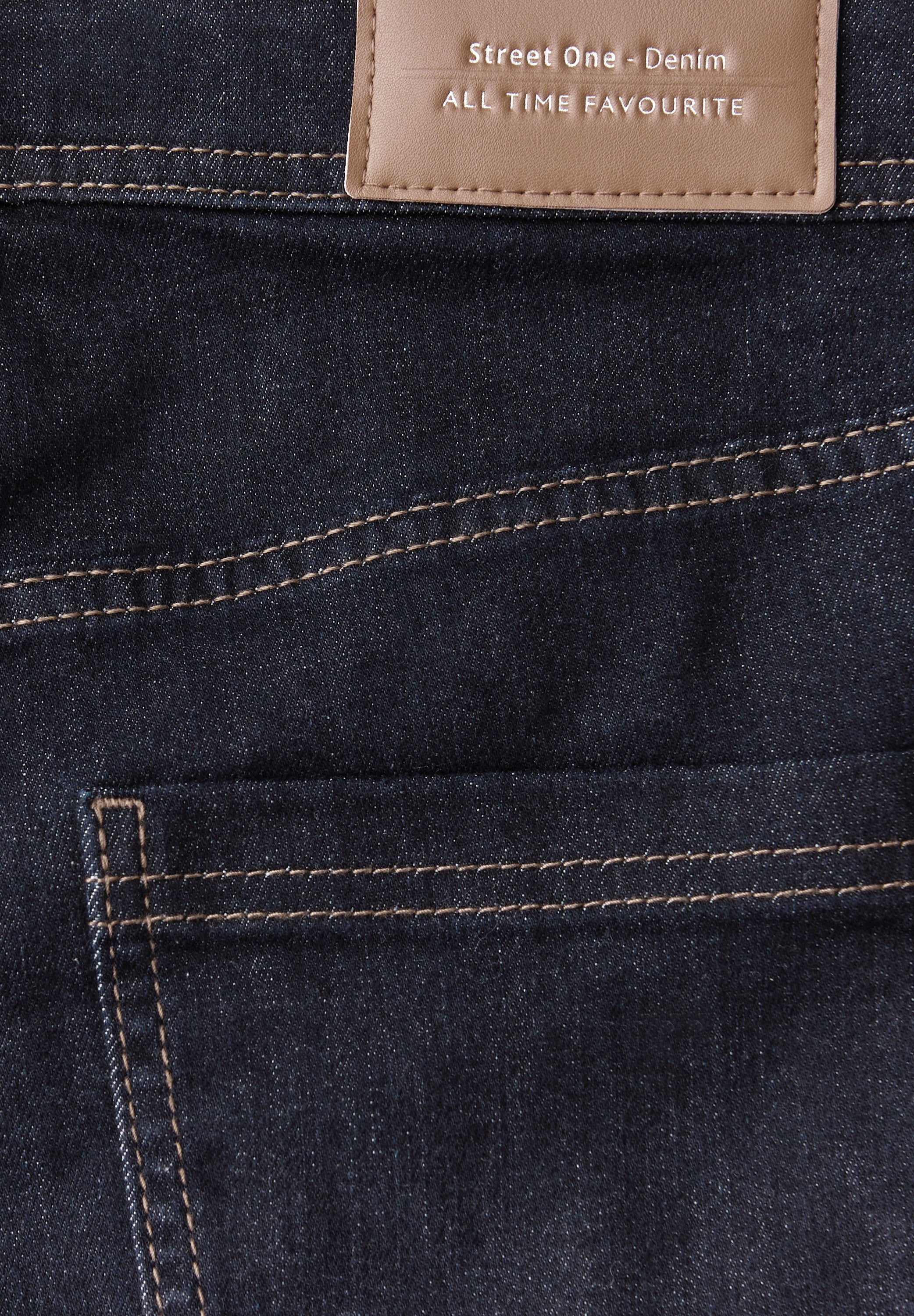 Street One Damen Bootcut Jeans Slim Fit High Waist Rinsed Look Baumwollmix