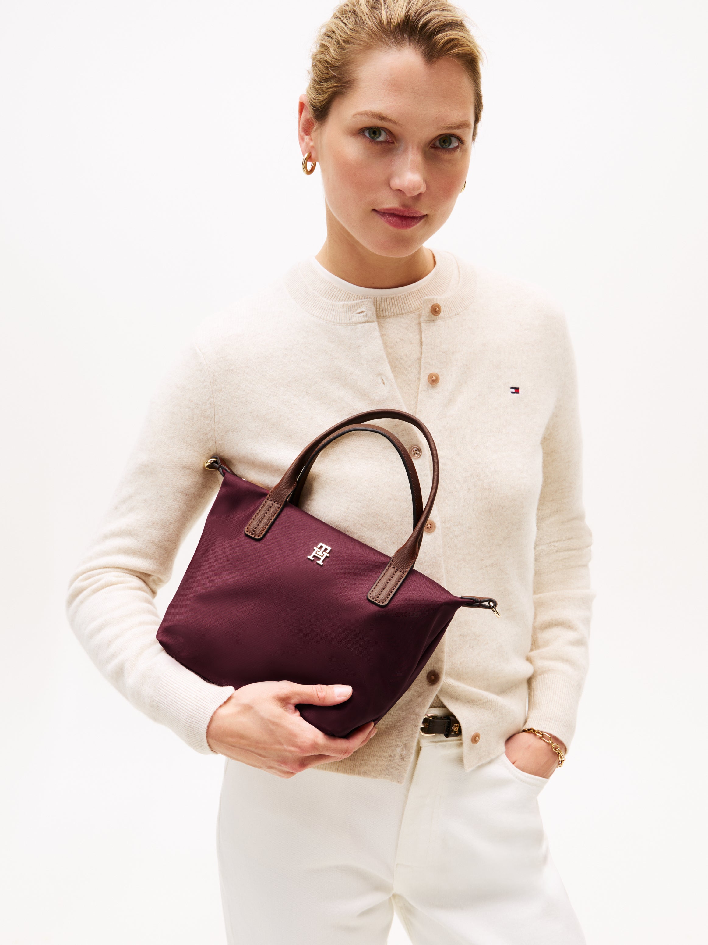 Sportswear Division Damen Leder-Nylon Sandalwood Tasche