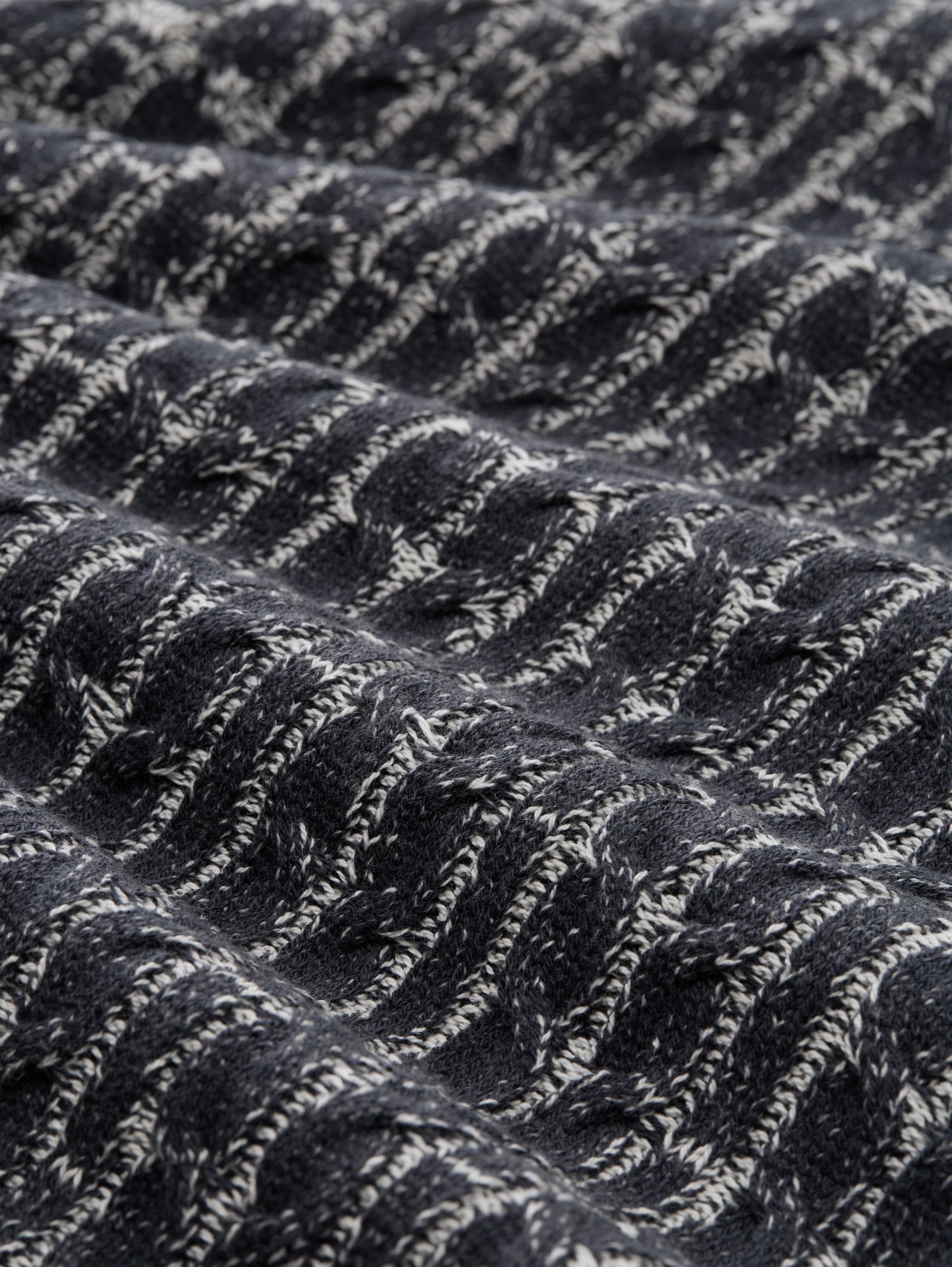 Tom Tailor Denim Herren Pullover Zopfmuster Logo-Badge