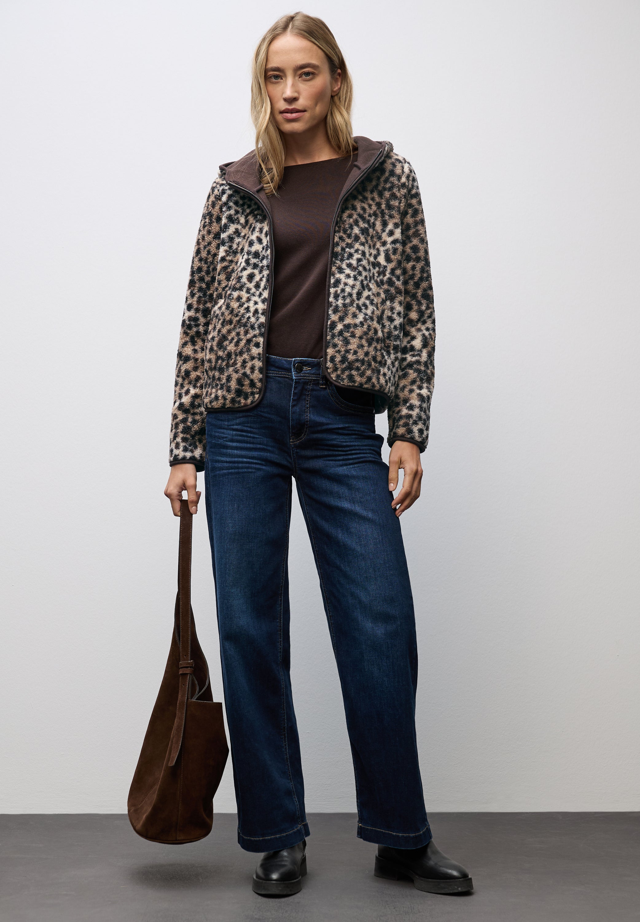 Street One Damen Teddy-Jacke Kapuze Langarm Seitliche Taschen Kuschelige Teddy-Qualität 100% Polyester