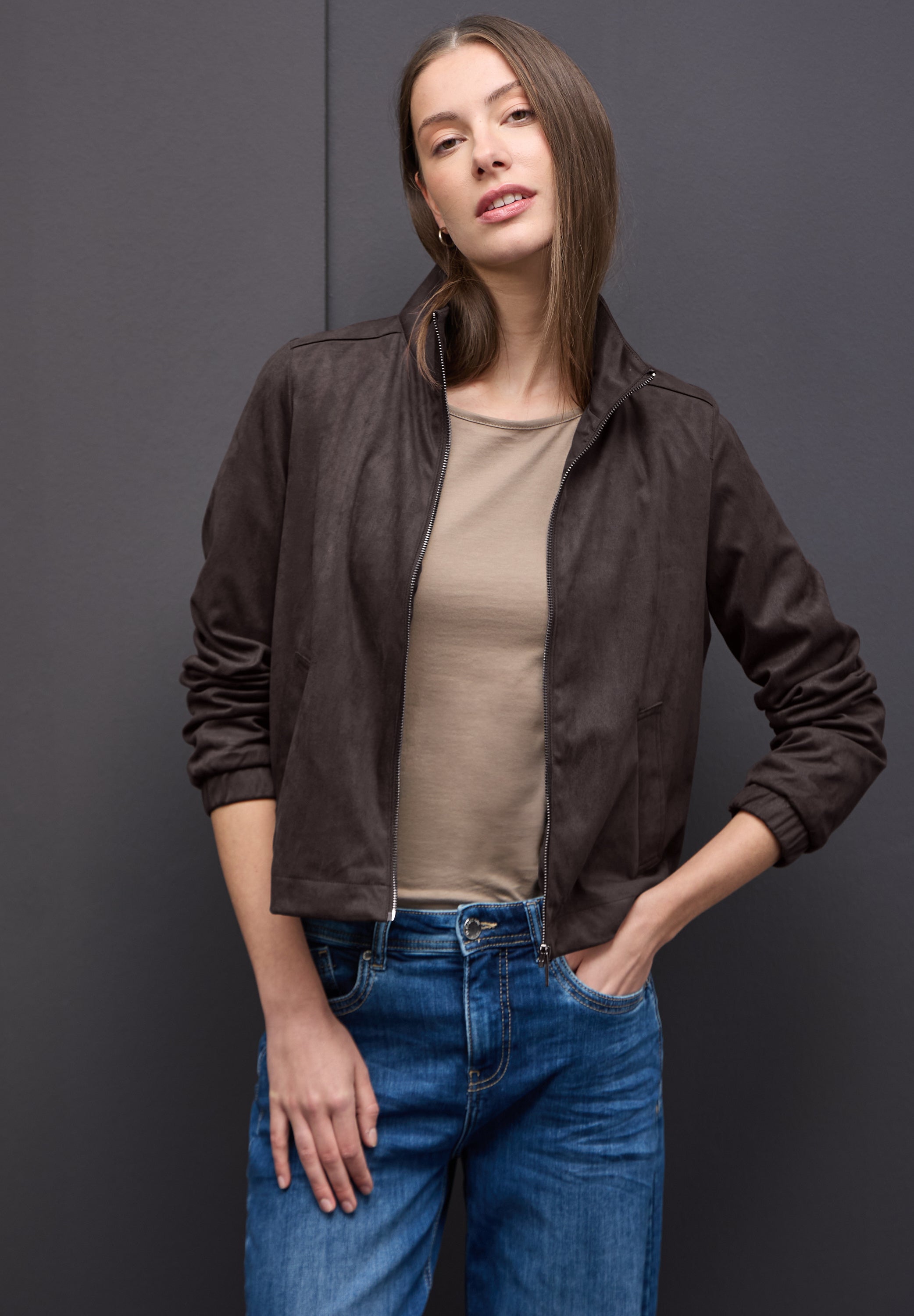 Kurze Velours Jacke