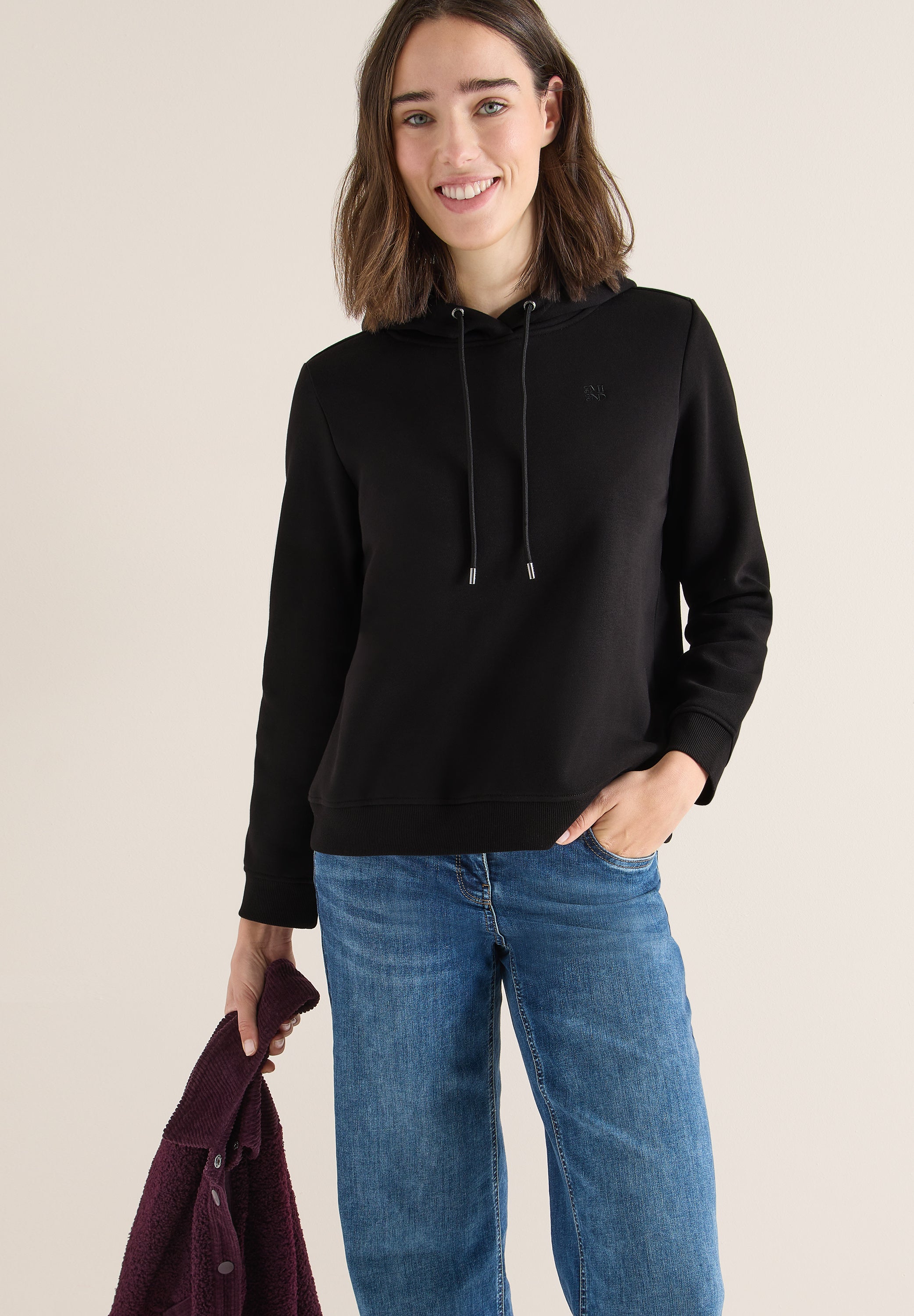 CECIL Damen Kapuzen Sweatshirt Embroidery Detail