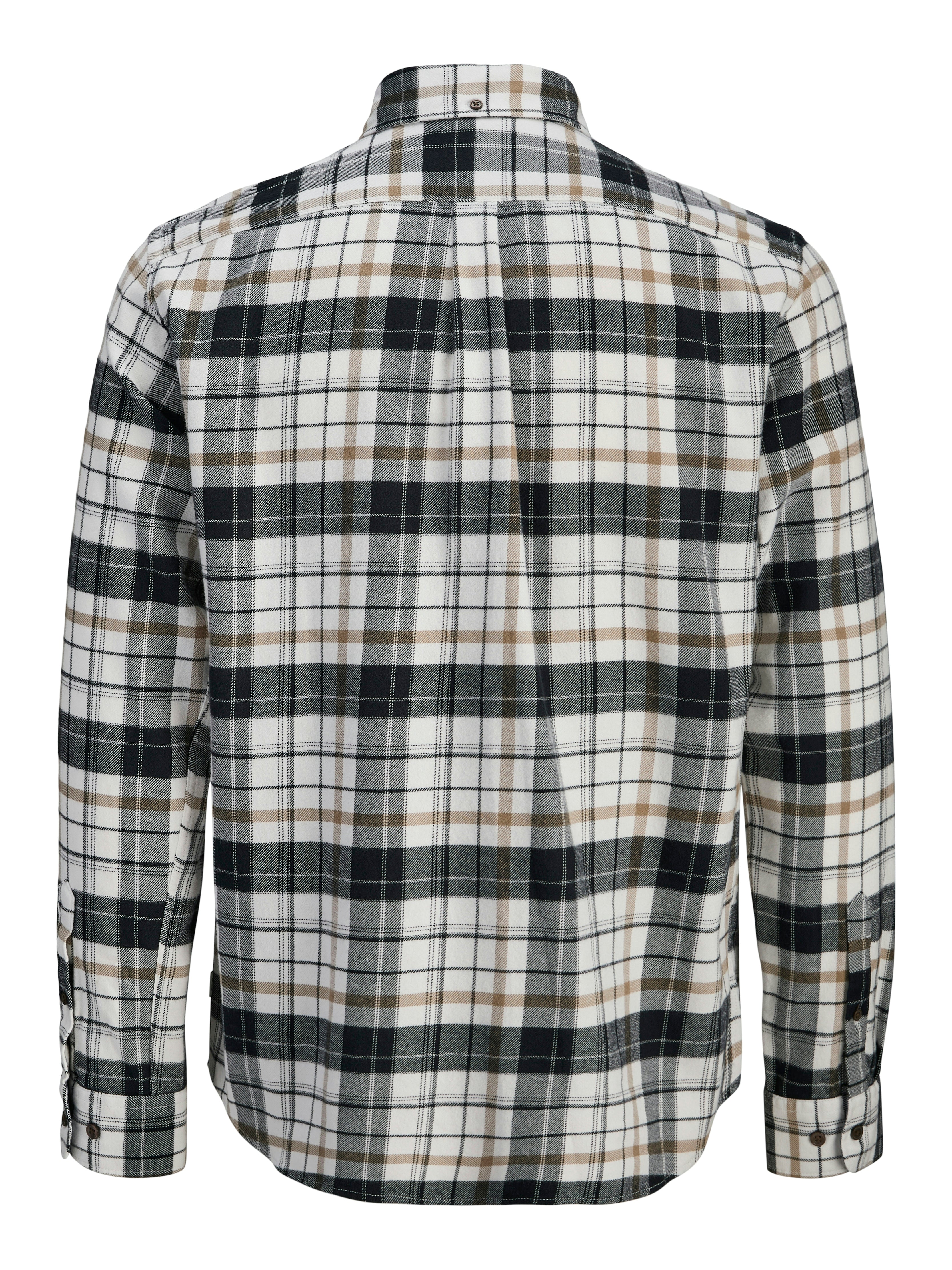 Zeitloses Flanellhemd Herren Langarm Hemdkragen Knopfleiste Baumwolle