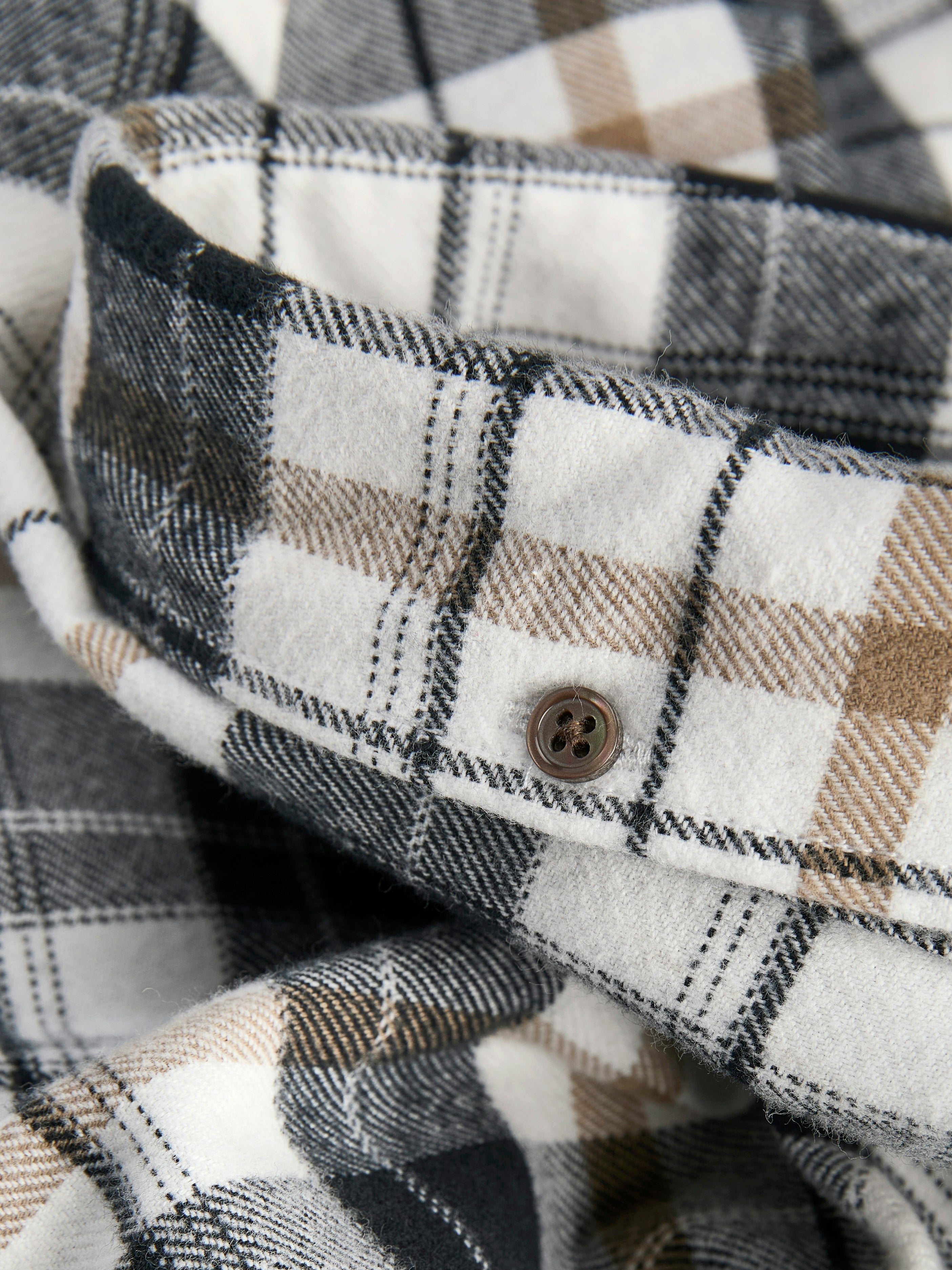 Zeitloses Flanellhemd Herren Langarm Hemdkragen Knopfleiste Baumwolle