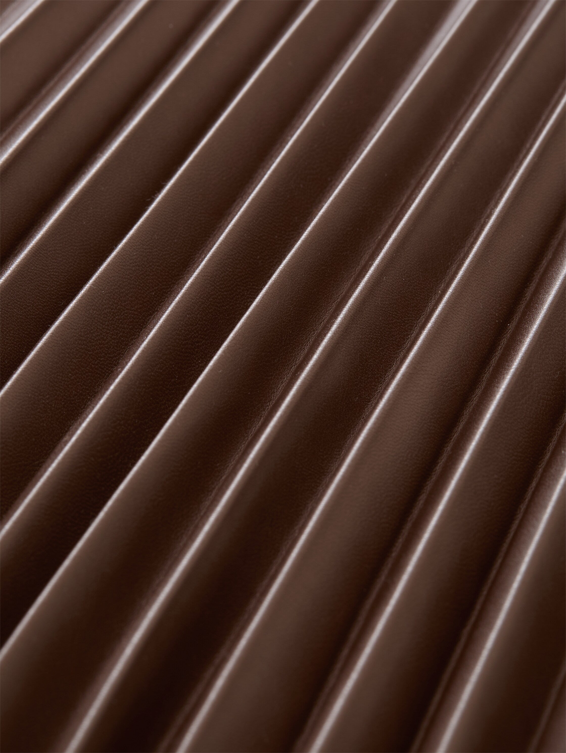 Tom Tailor Denim Female High Waist Midi-Rock aus Kunstleder mit Plissee-Falten