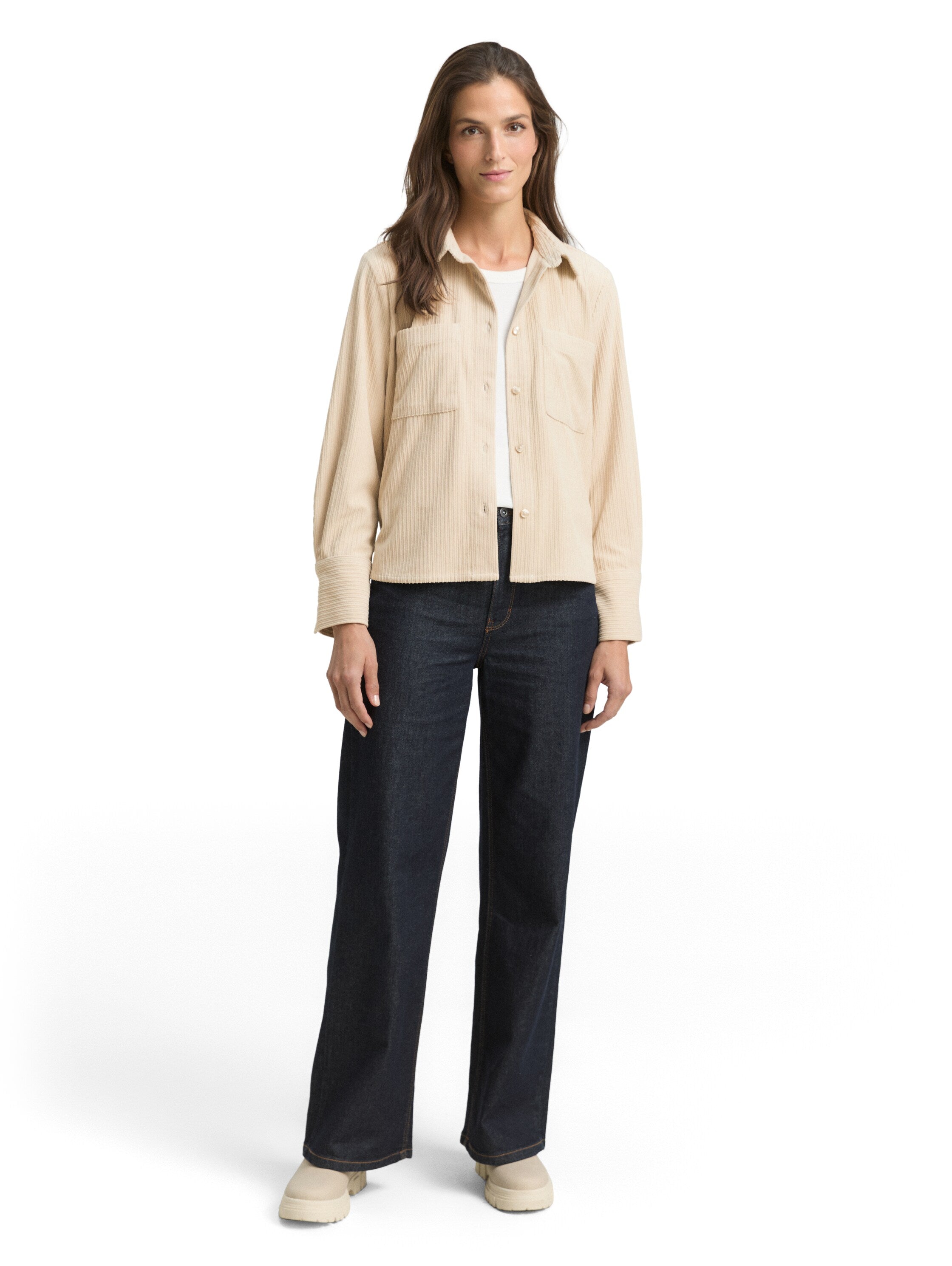 Tom Tailor Denim Female Bluse Cordstoff mit Brusttaschen 36