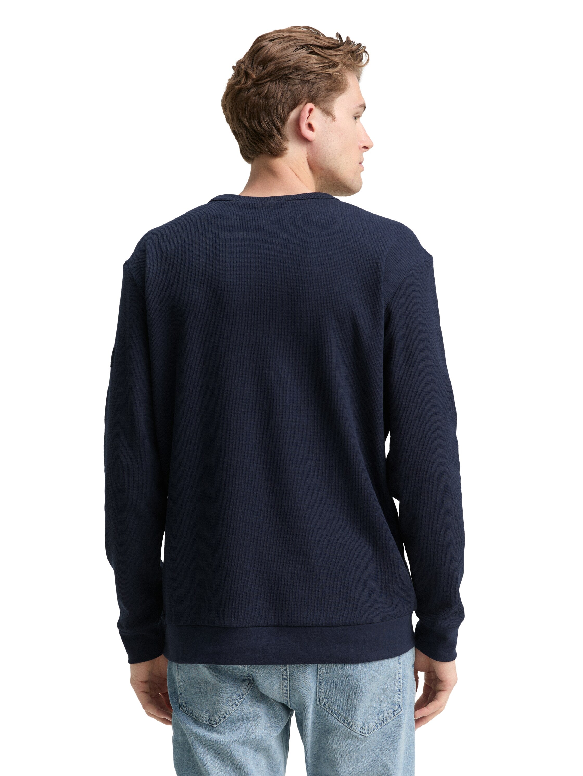 Tom Tailor Denim Male Longsleeve Logo-Badge Erwachsene Baumwolle Polyester