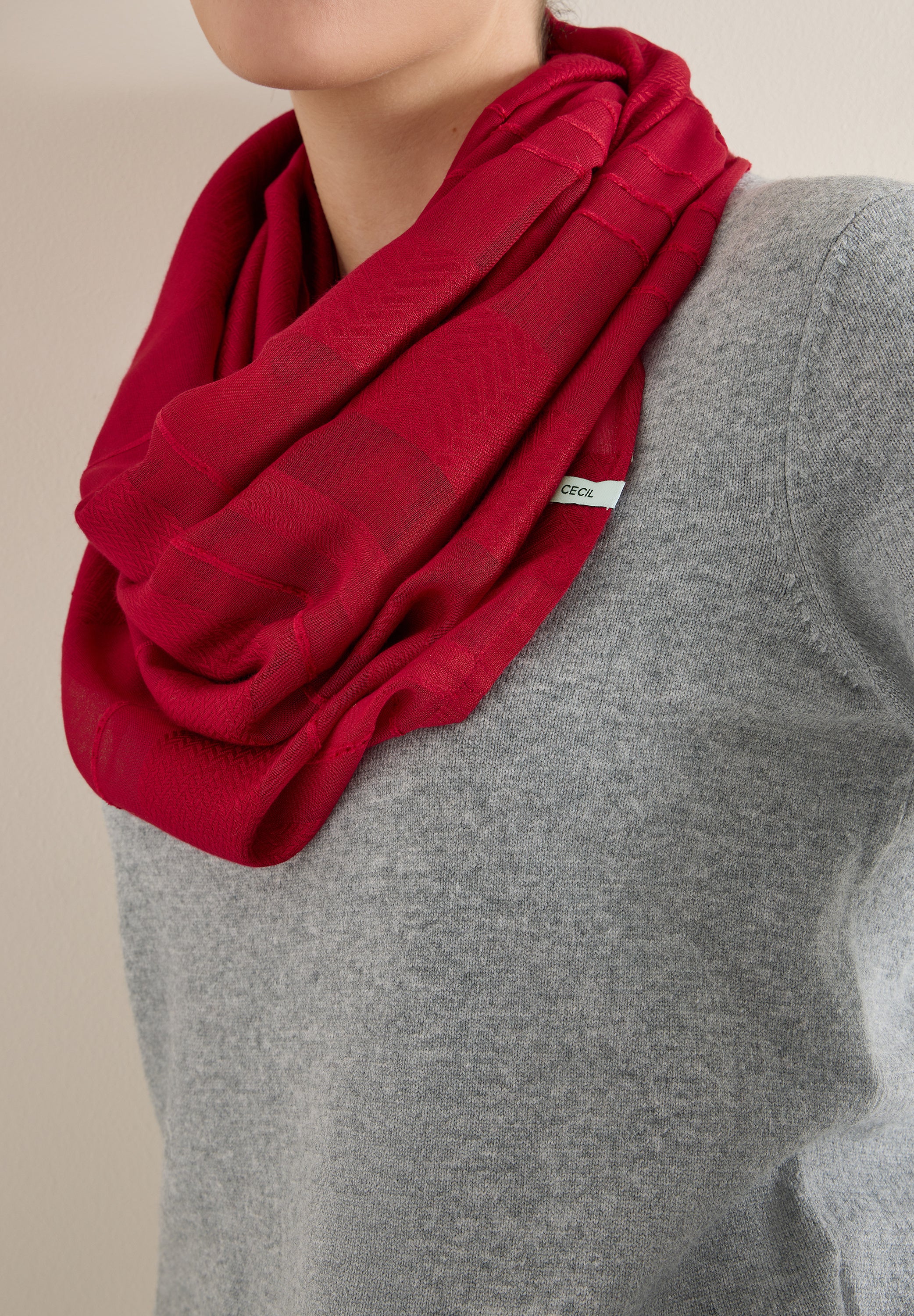 CECIL Damen Loop Schal Strukturstreifen Modalmix