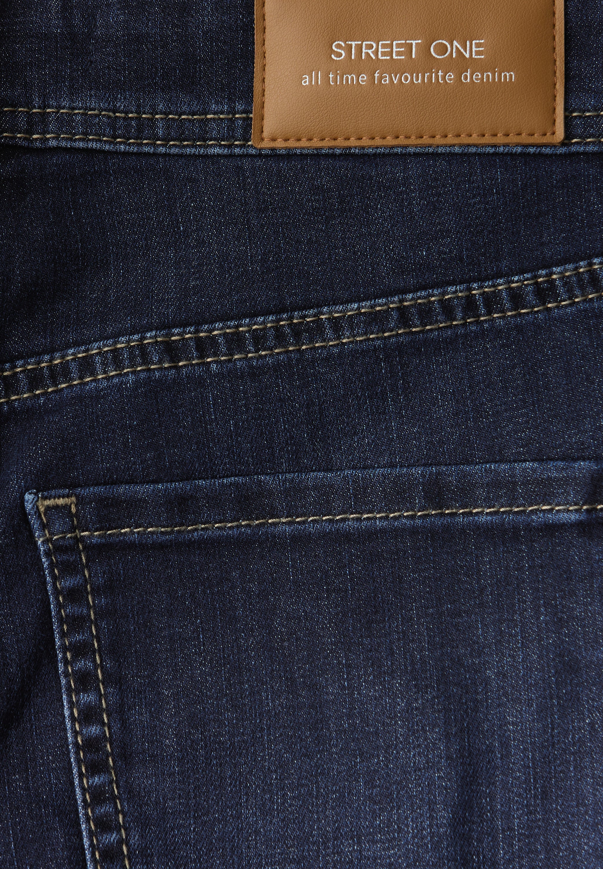 Street One Damen Jeans Mid Waist Straight Legs Baumwollmix