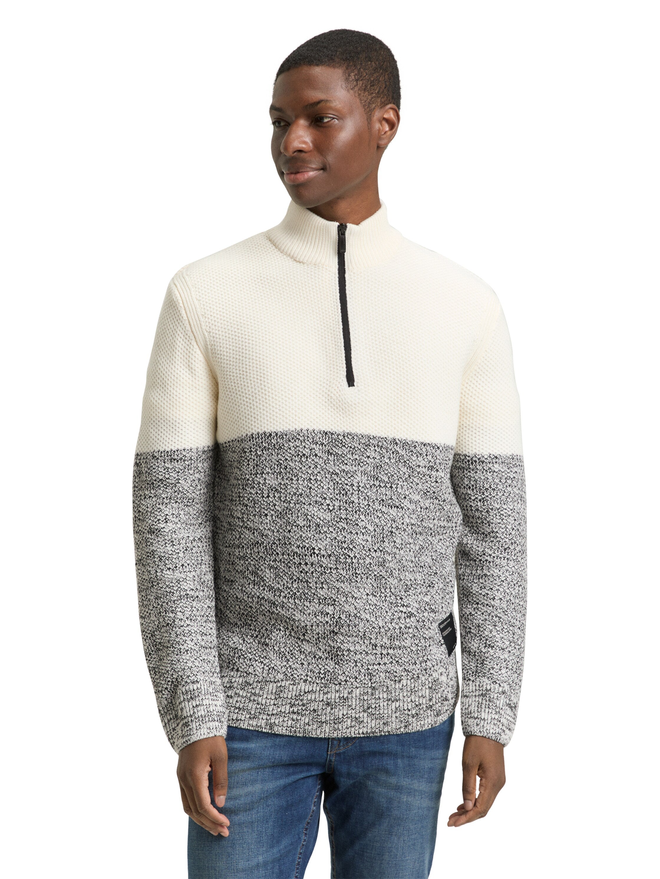 Tom Tailor Troyer Pullover Herren mit Reißverschluss