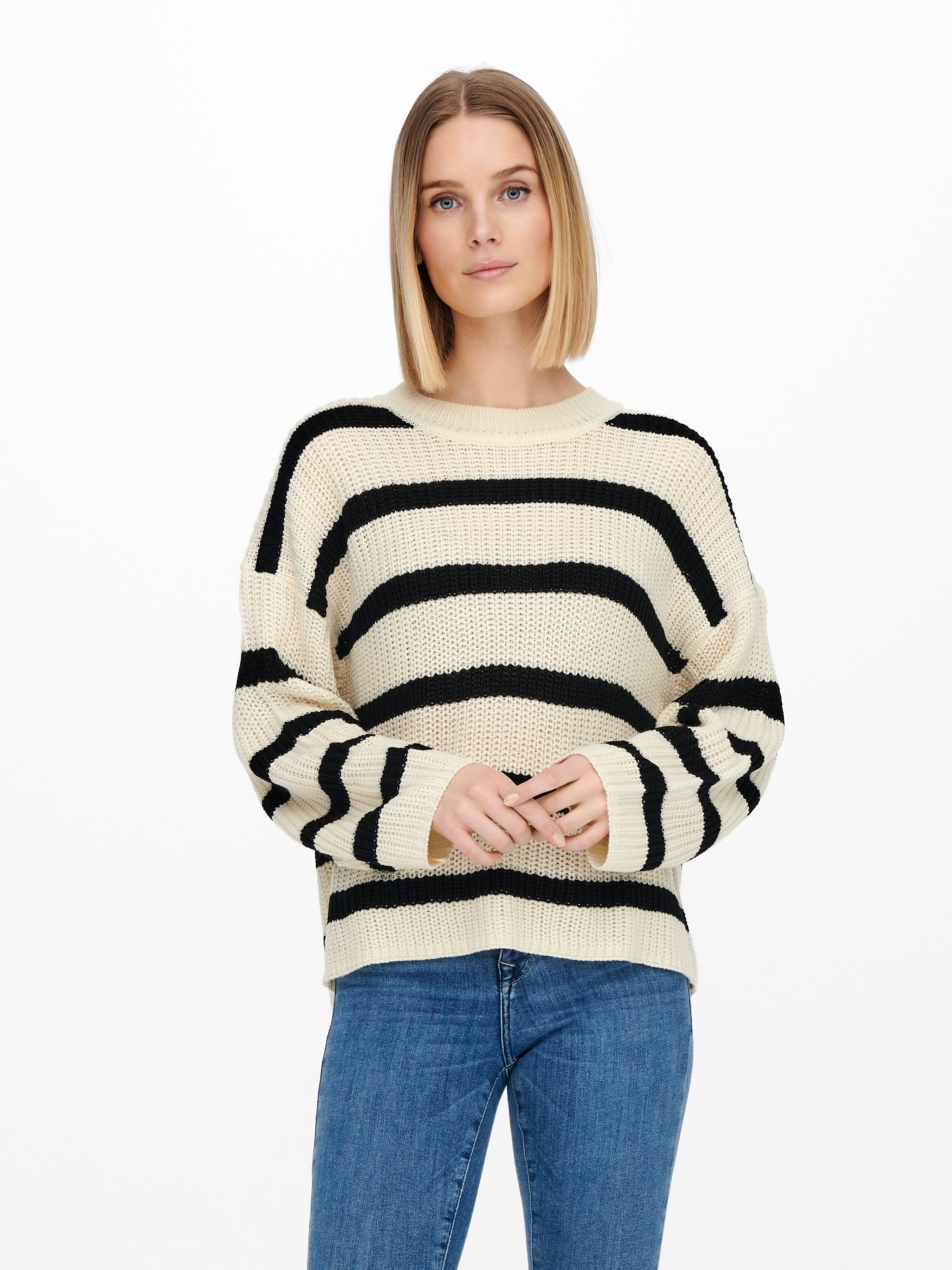 JDYJUSTY L/S STRIPE PULLOVER KNT NOOS