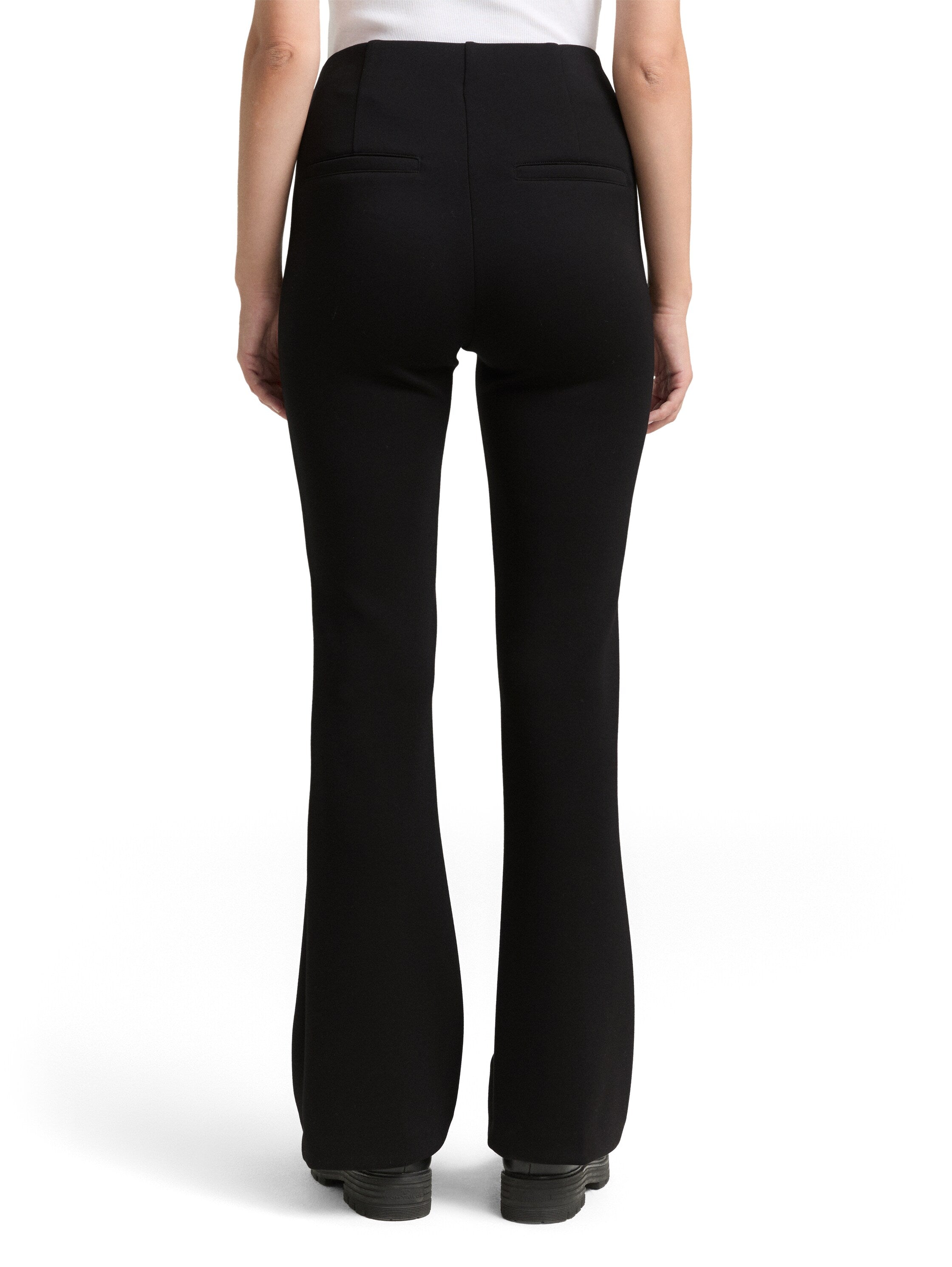 Schlaghose Damen Elastischer Bund Ziernaht Scuba-Stoff