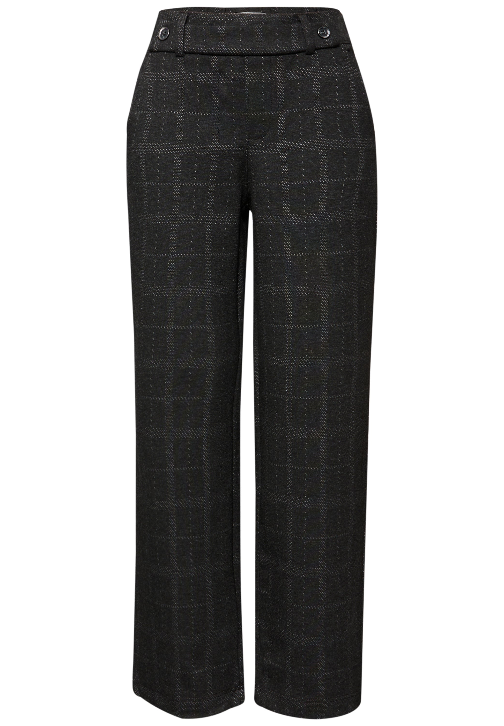 Street One Damen Hose Casual Fit High Waist Straight Legs Knopfdetail Seitliche Taschen