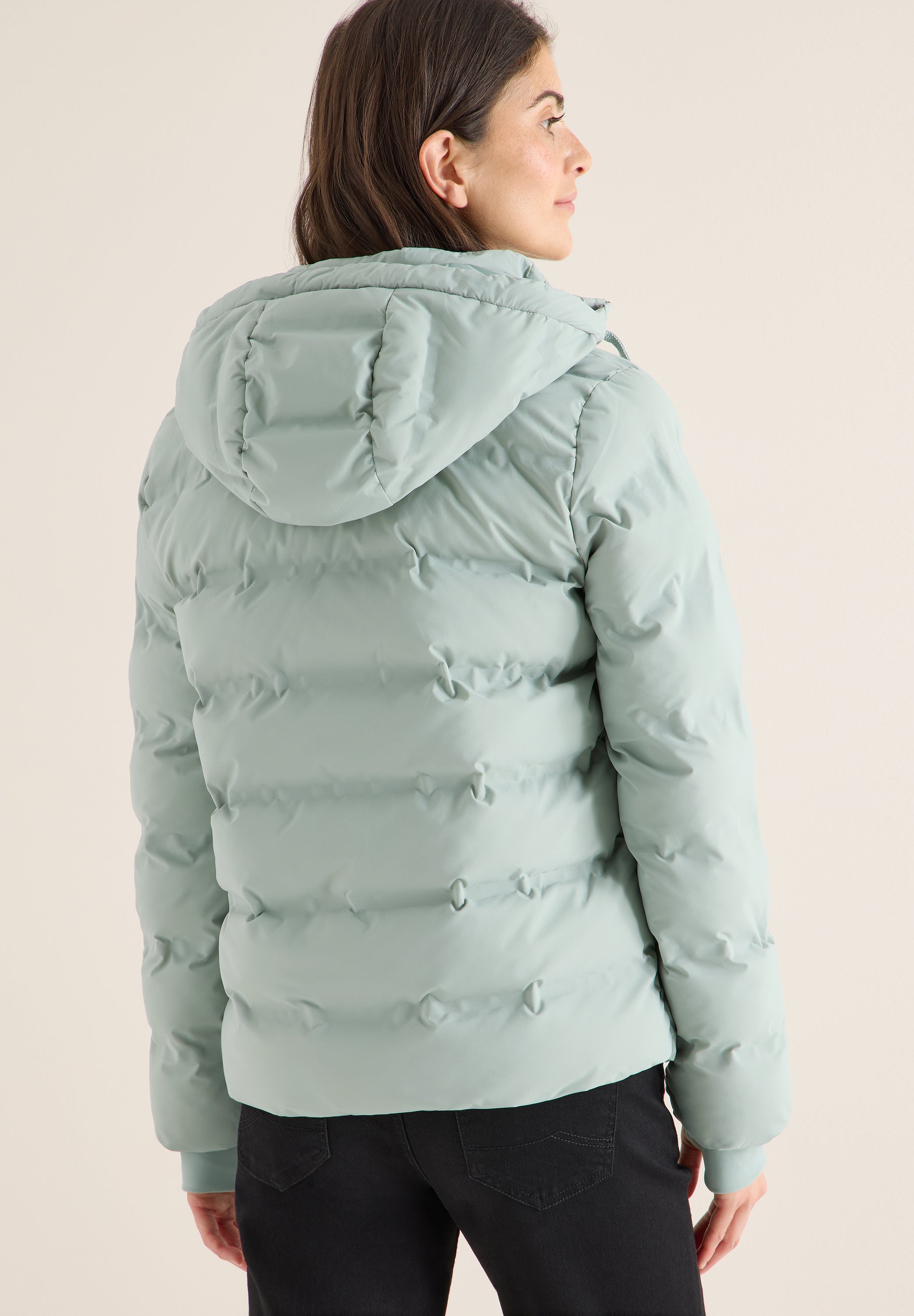 CECIL Damen Jacke Kapuze Lange Ärmel Daumenloch Zipper Taschen Nylon Polyester