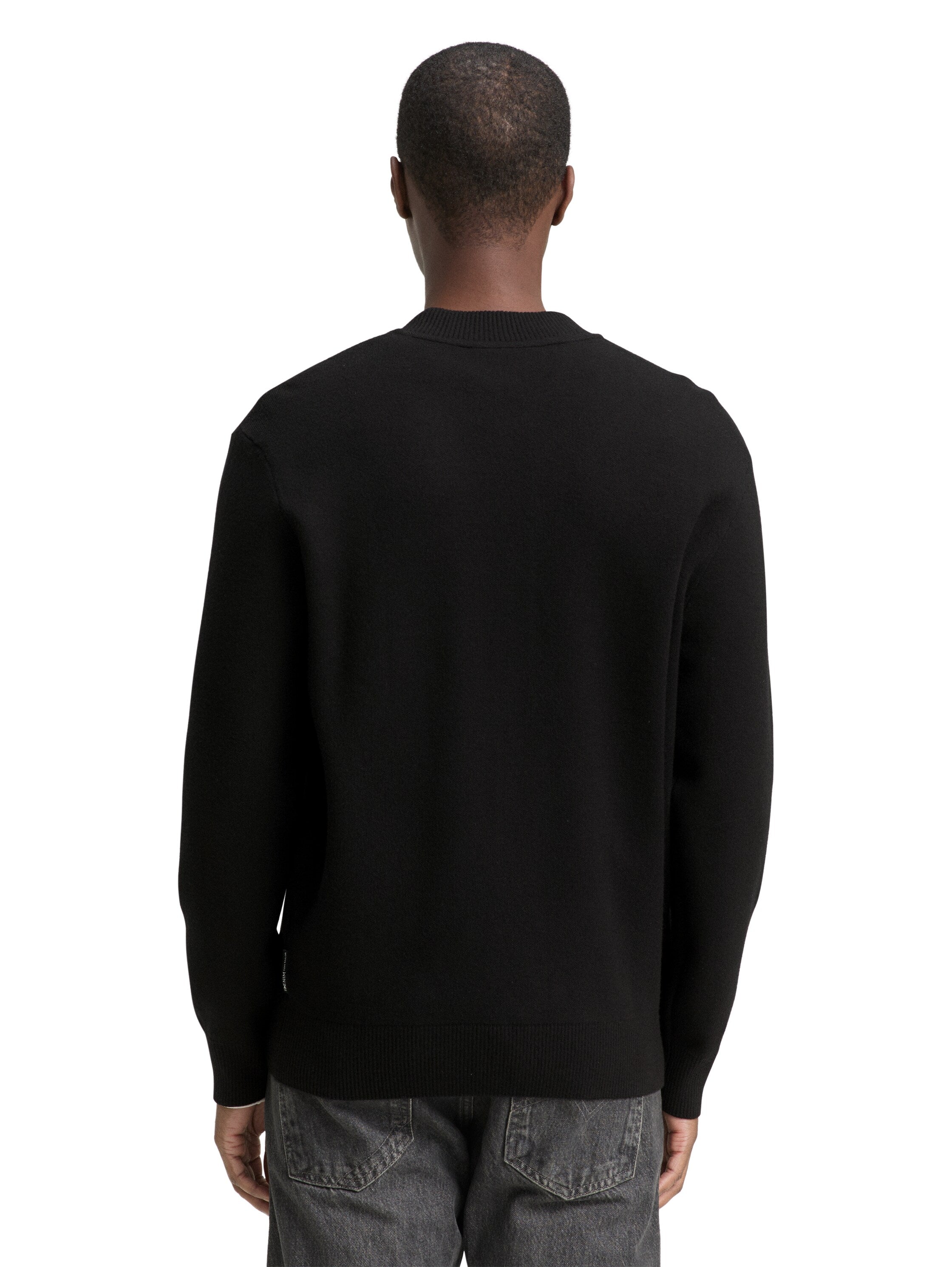 Tom Tailor Denim Male Erwachsene Strickjacke im Bomber-Style mit Rippbündchen