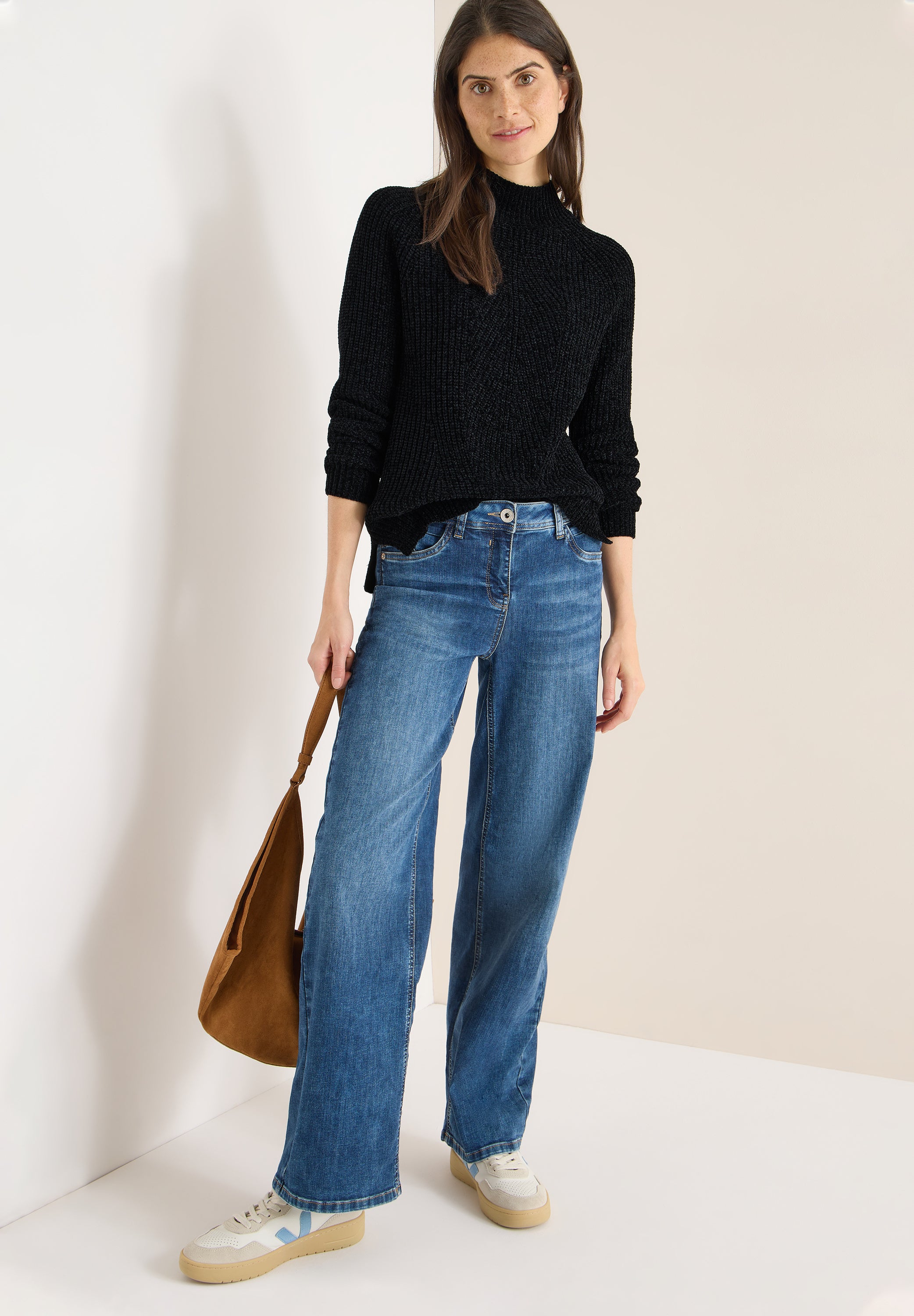 CECIL Damen Pullover Strickpullover Turtleneck Samtig weich