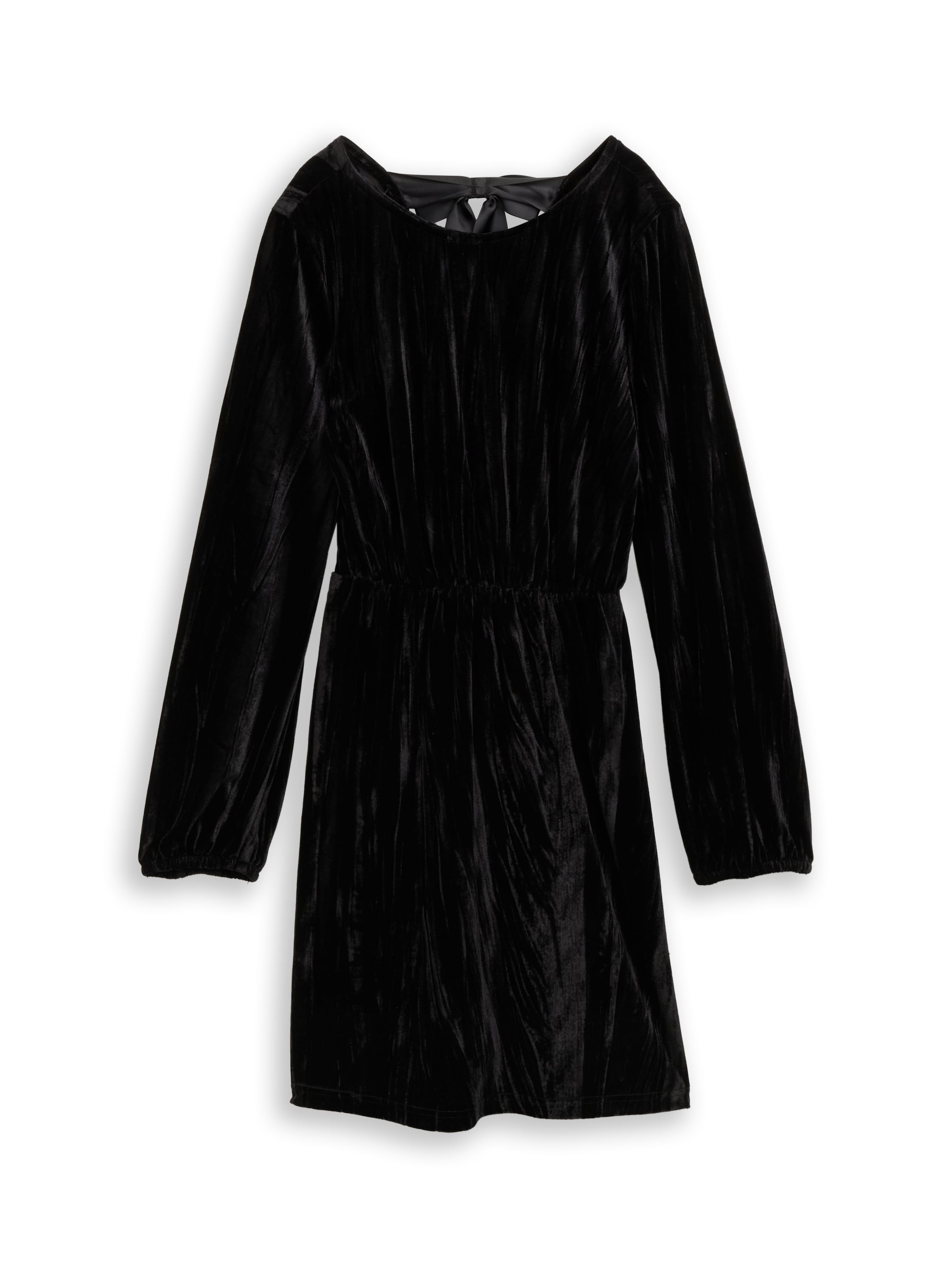 Mini-Samtkleid mit Schleifen-Detail