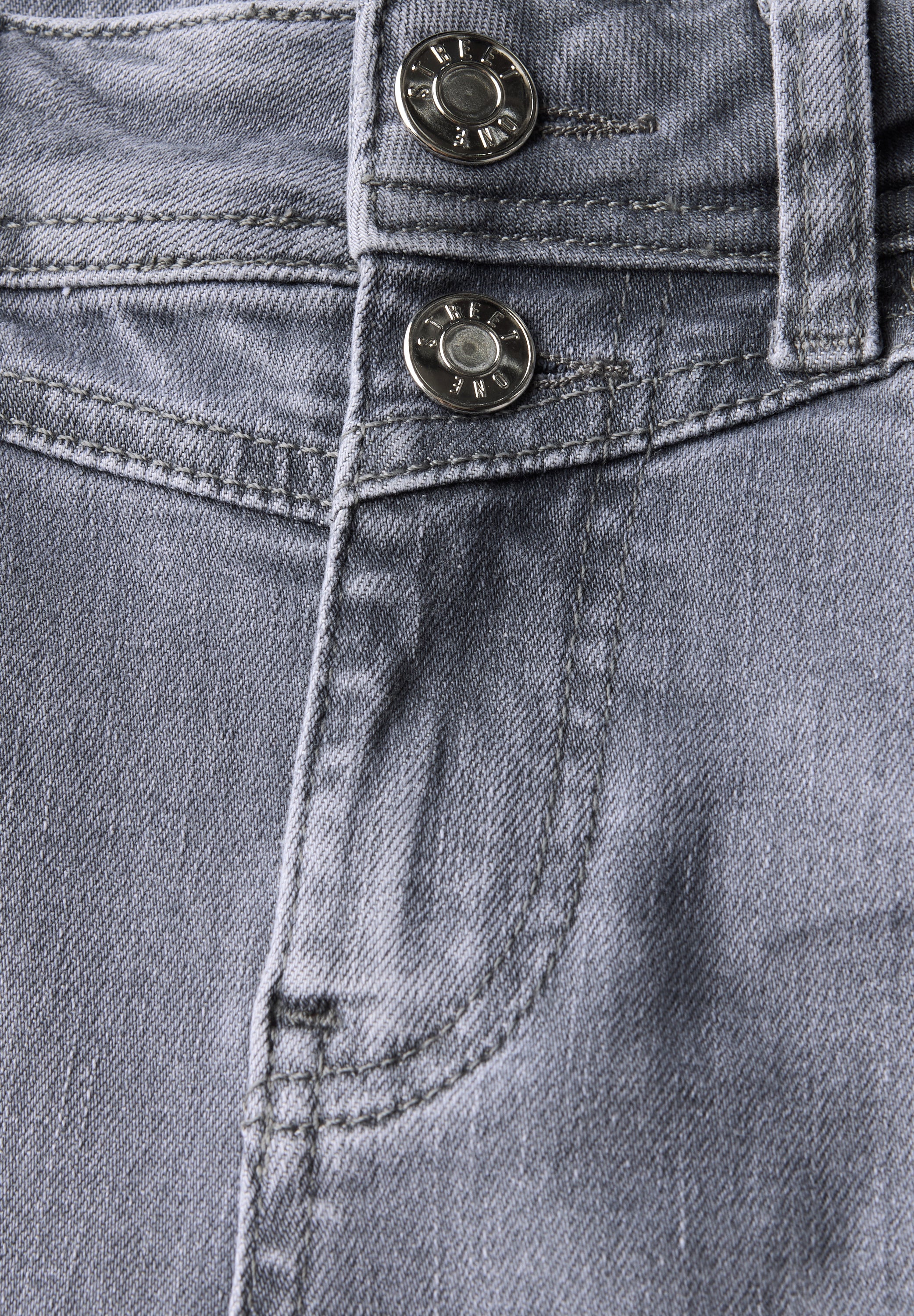 Street One Damen Bootcut Jeans High Waist Slim Fit Baumwollmix