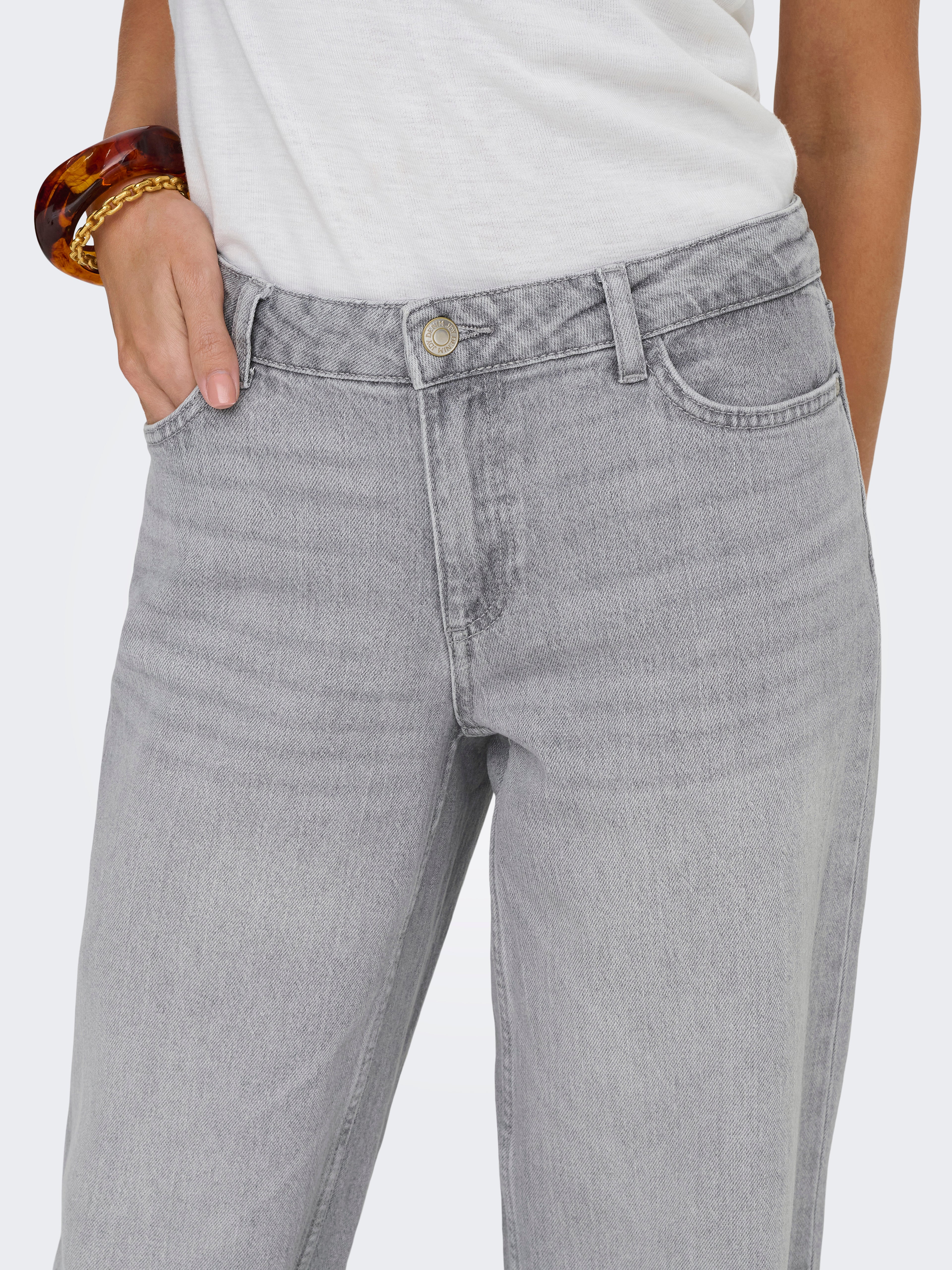 JDY Damen Straight Fit Jeans Niedrige Taille Stretch-Baumwoll-Denim