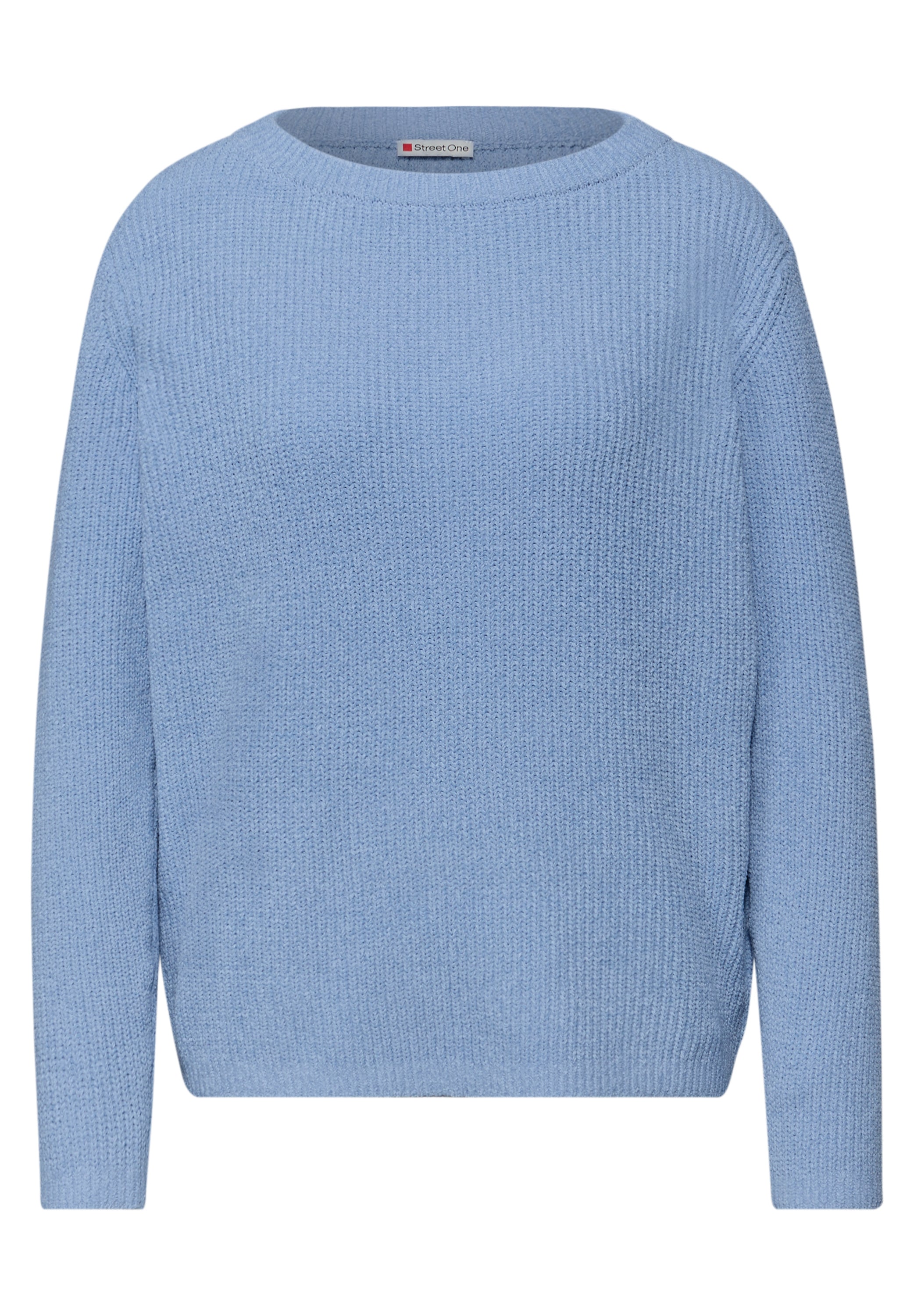 Street One Damen Strickpullover U-Boot-Ausschnitt Chenille-Qualität
