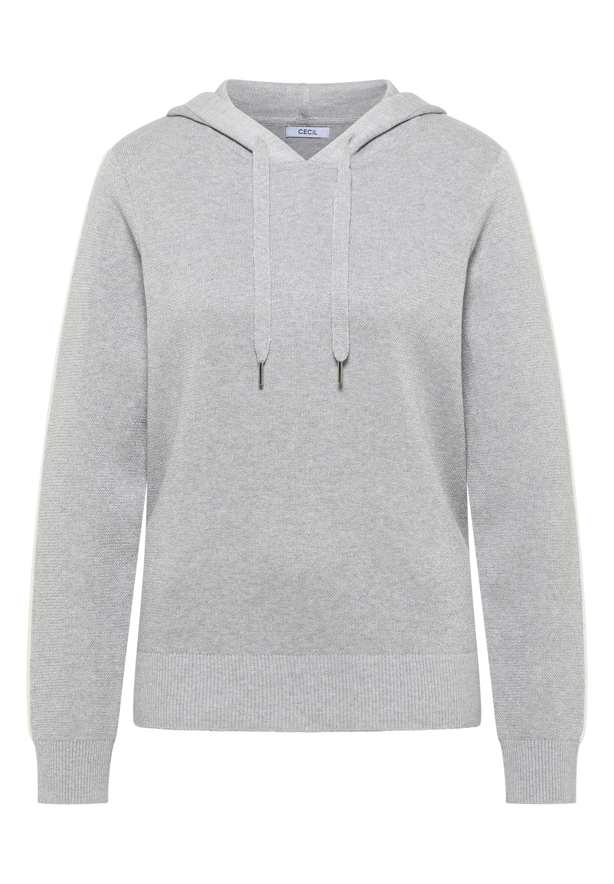 CECIL Damen Jacquard Hoodie Sportiver Pullover mit Tape und Kapuze