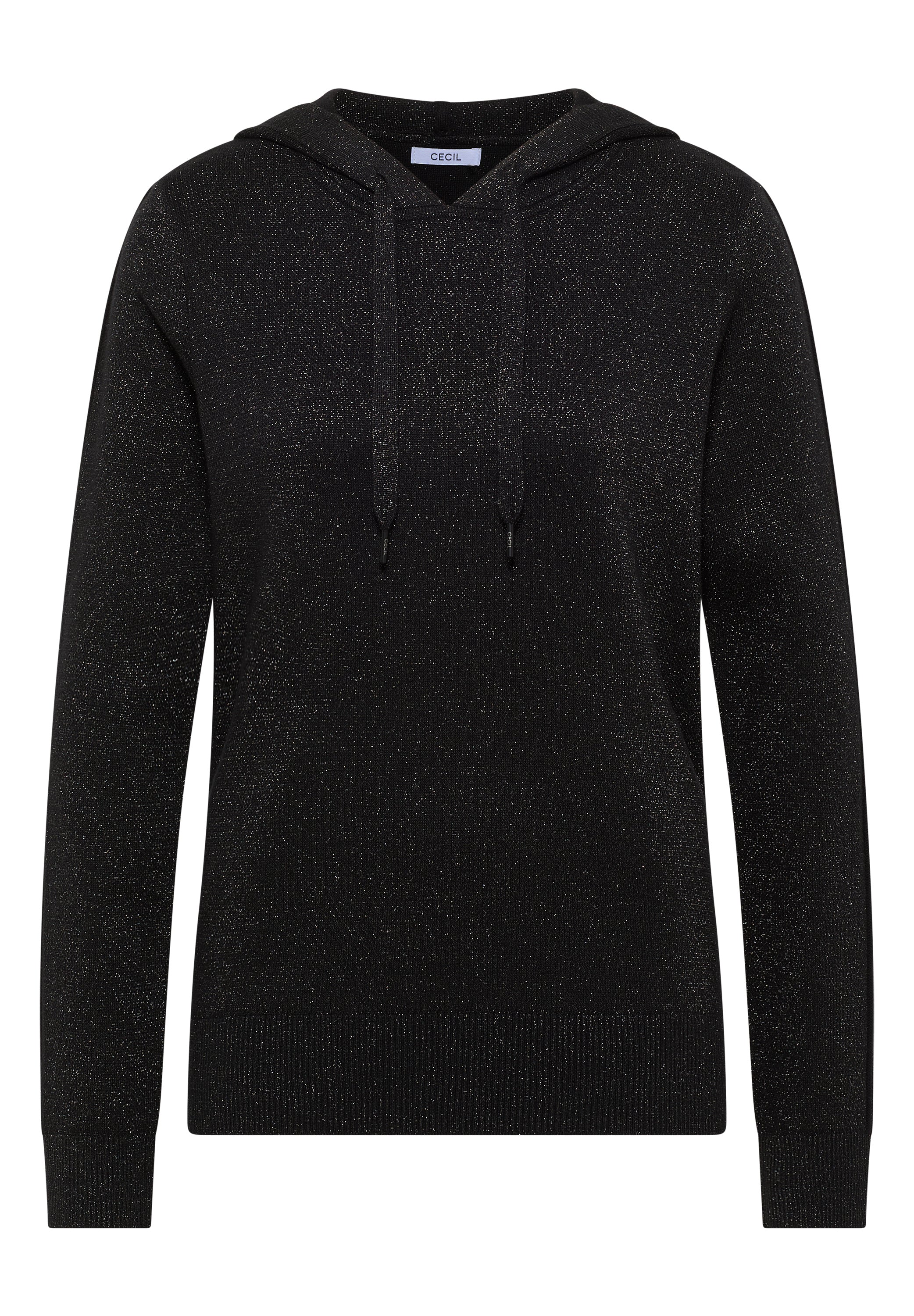 CECIL Damen Jacquard Hoodie Sportiver Pullover mit Tape und Kapuze