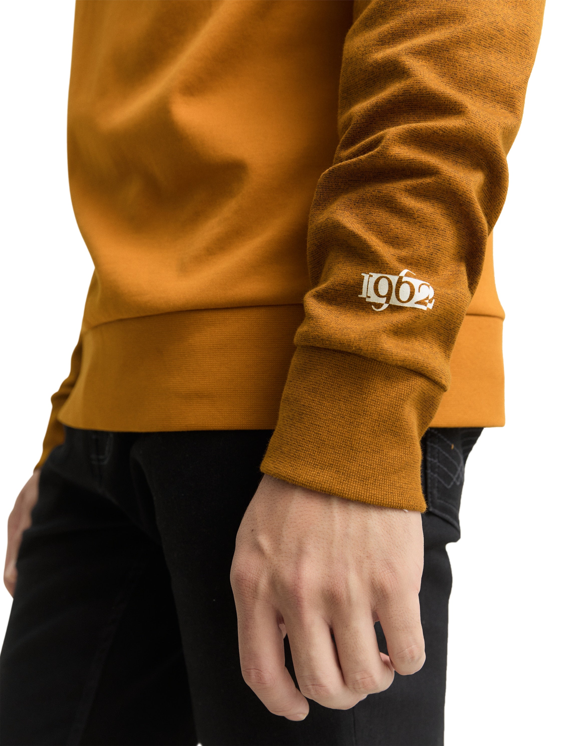 Sweatshirt Herren Zweigeteilter Look Logo-Badge Kordelzug